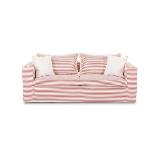 Salty 84.5" Striped Contract-Grade Indoor/Outdoor Sofa Red by Tov Furniture
