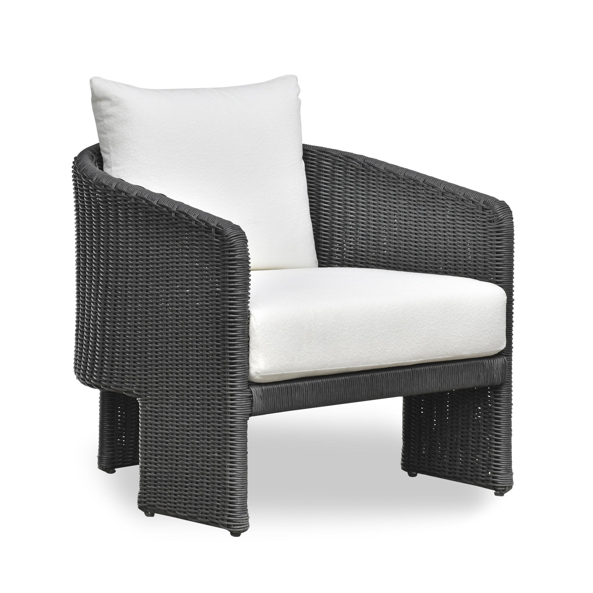 Alexa Rattan Performance Fabric Outdoor Armchair Black by Tov Furniture