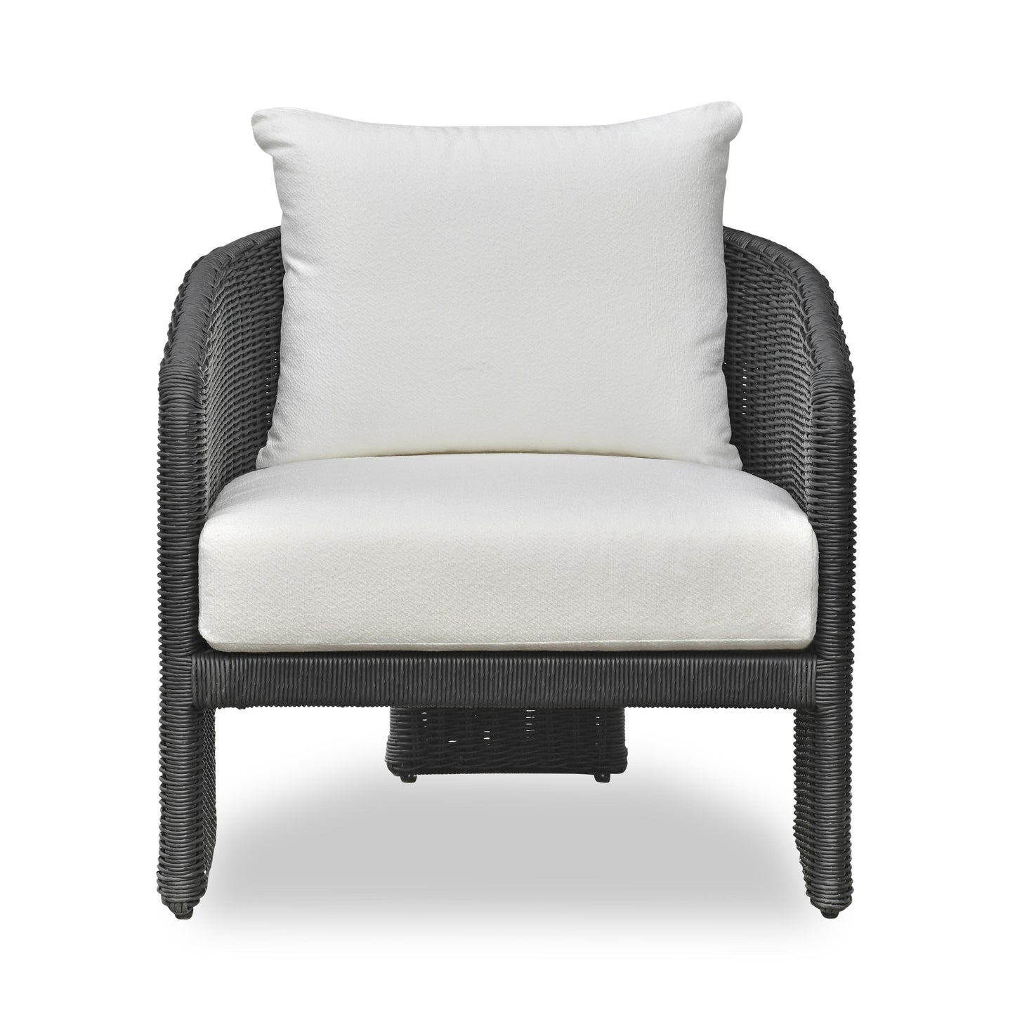 Alexa Rattan Performance Fabric Outdoor Armchair Black by Tov Furniture