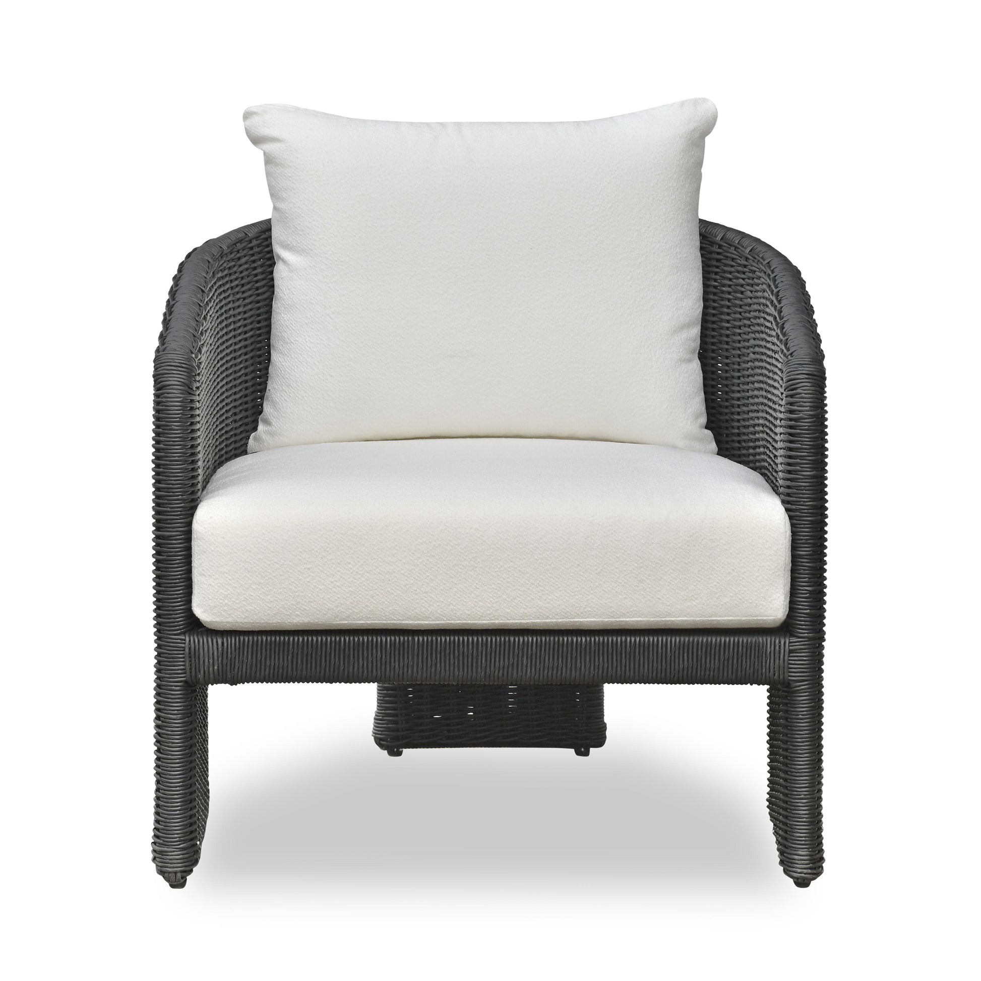 Alexa Rattan Performance Fabric Outdoor Armchair Black by Tov Furniture