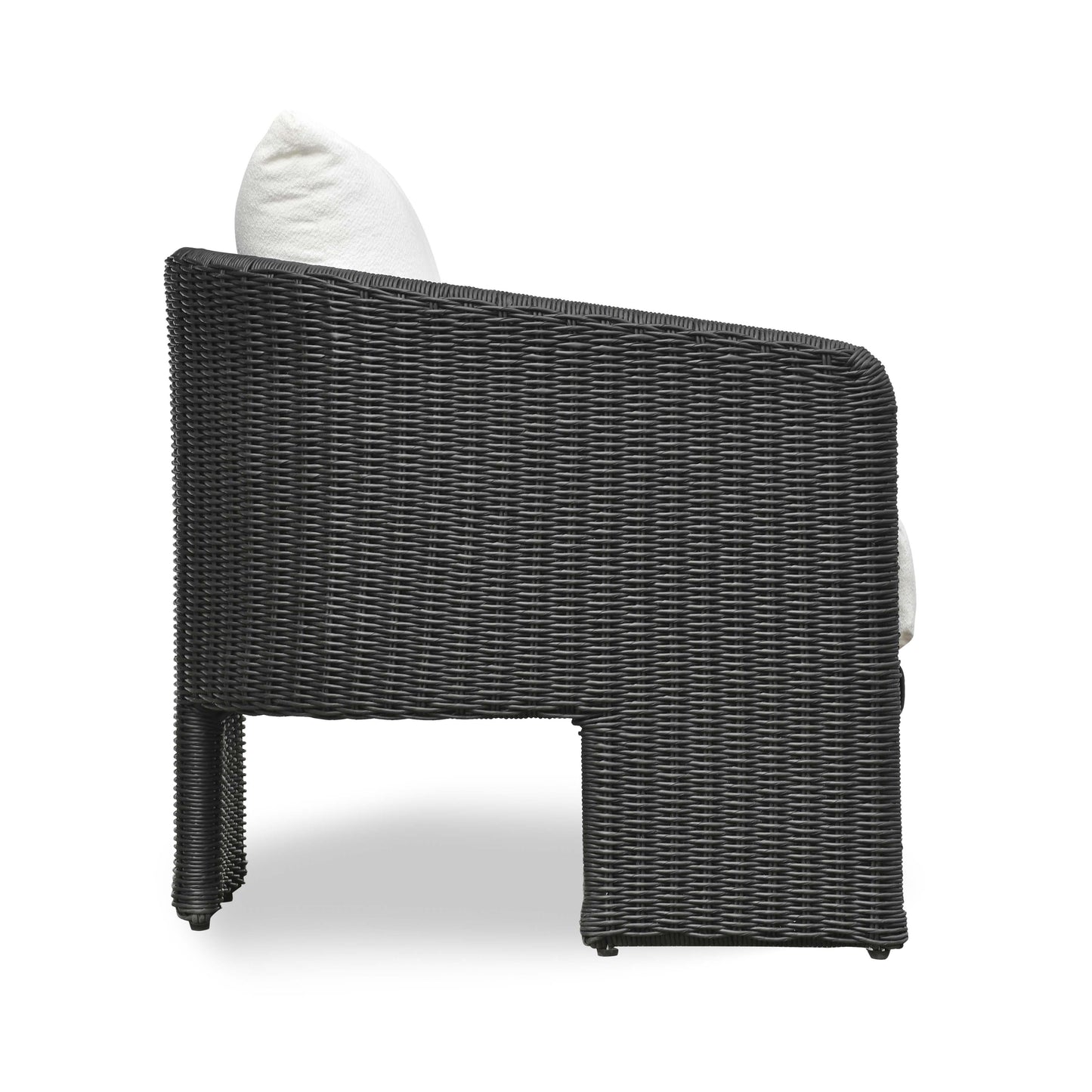Alexa Rattan Performance Fabric Outdoor Armchair Black by Tov Furniture