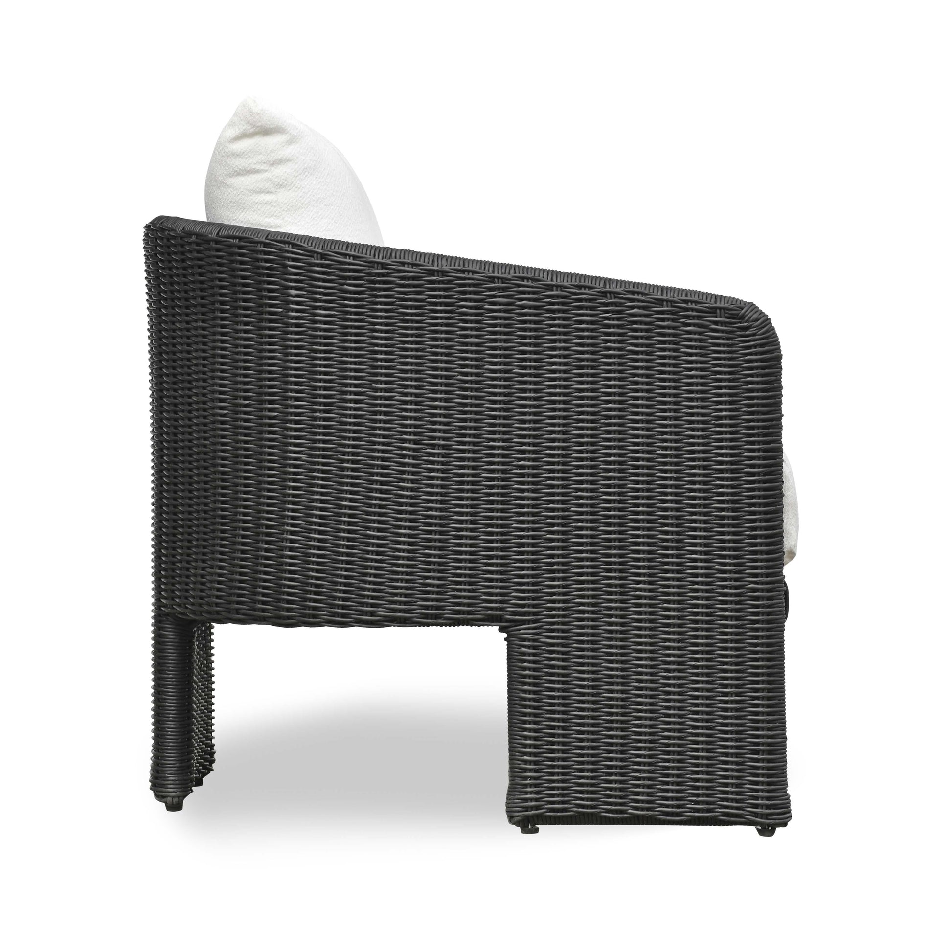 Alexa Rattan Performance Fabric Outdoor Armchair Black by Tov Furniture