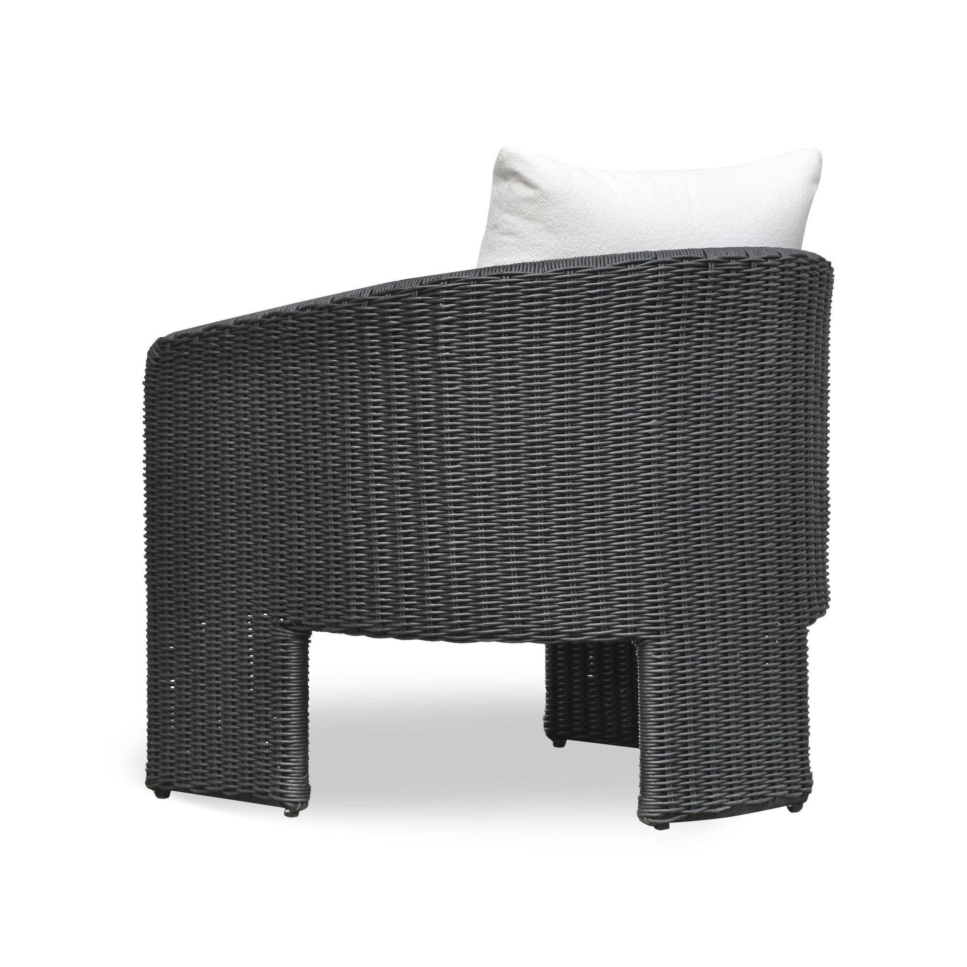 Alexa Rattan Performance Fabric Outdoor Armchair Black by Tov Furniture
