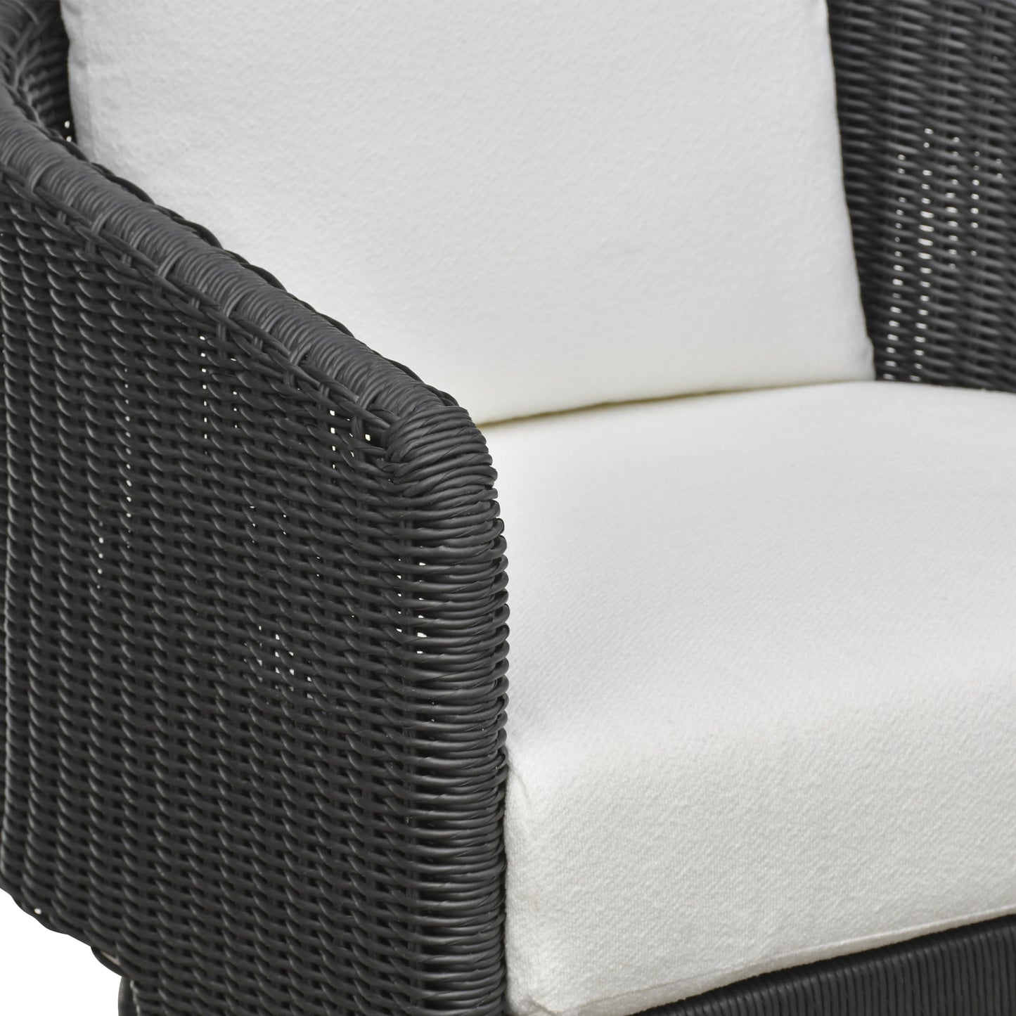 Alexa Rattan Performance Fabric Outdoor Armchair Black by Tov Furniture