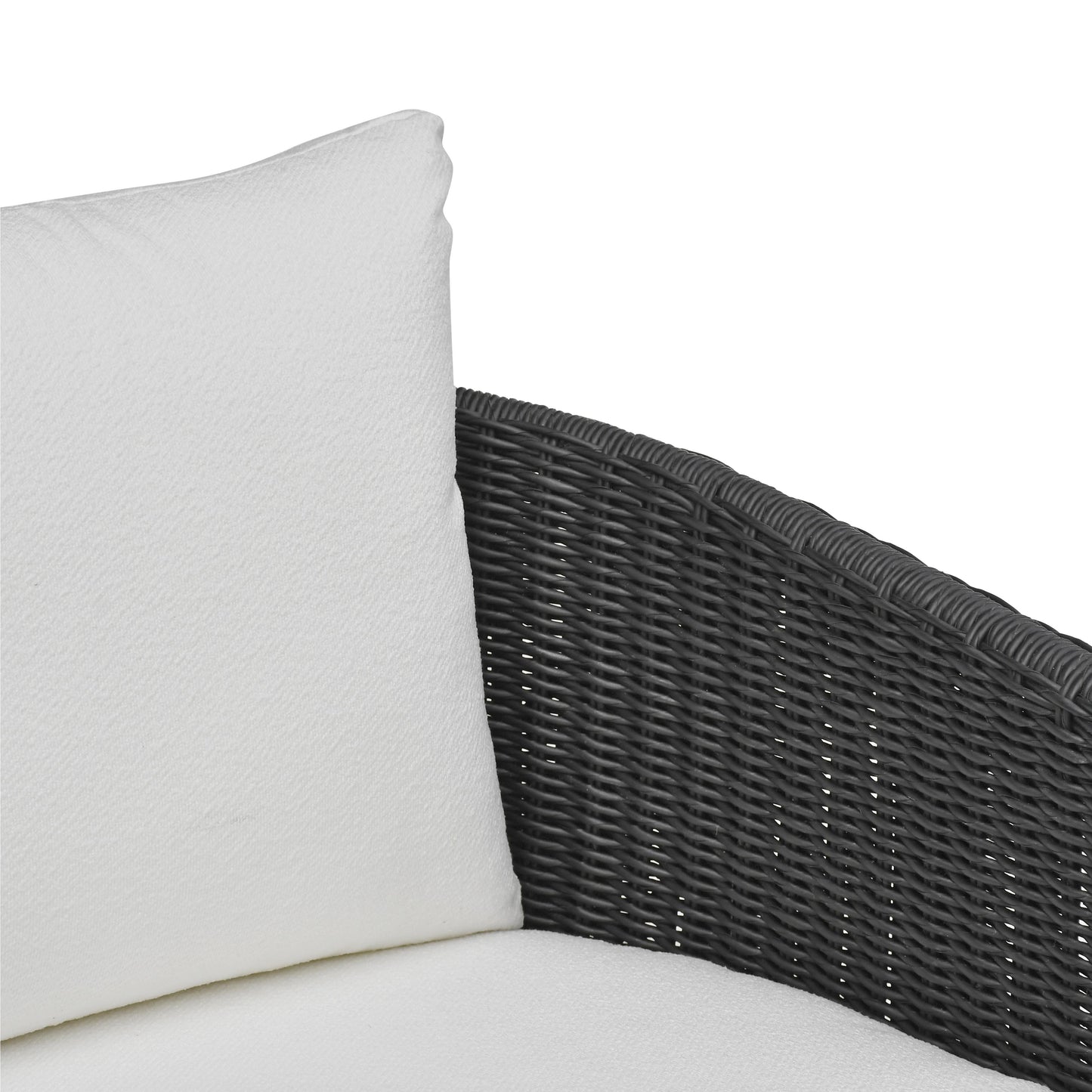 Alexa Rattan Performance Fabric Outdoor Armchair Black by Tov Furniture