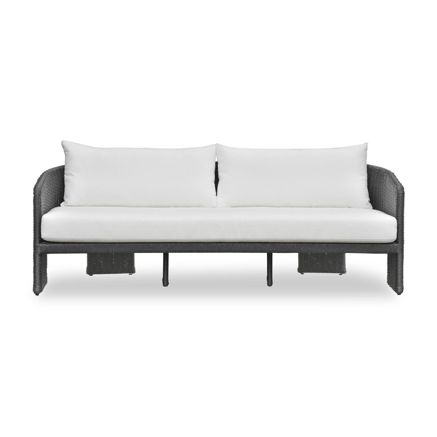 Alexa 80" Rattan Performance Fabric Outdoor Sofa Black by Tov Furniture