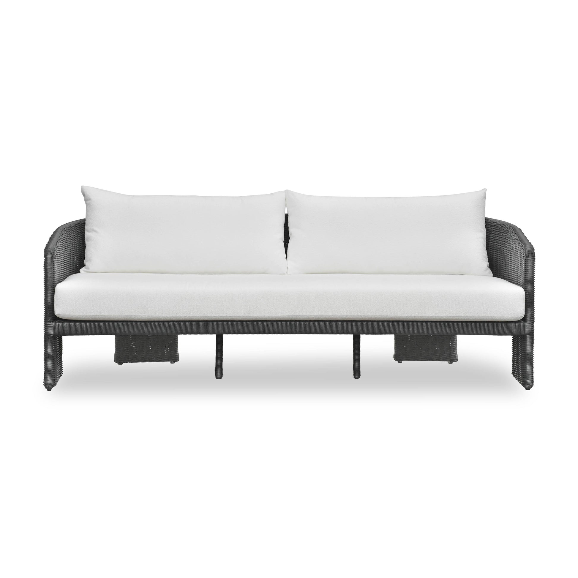 Alexa 80" Rattan Performance Fabric Outdoor Sofa Black by Tov Furniture