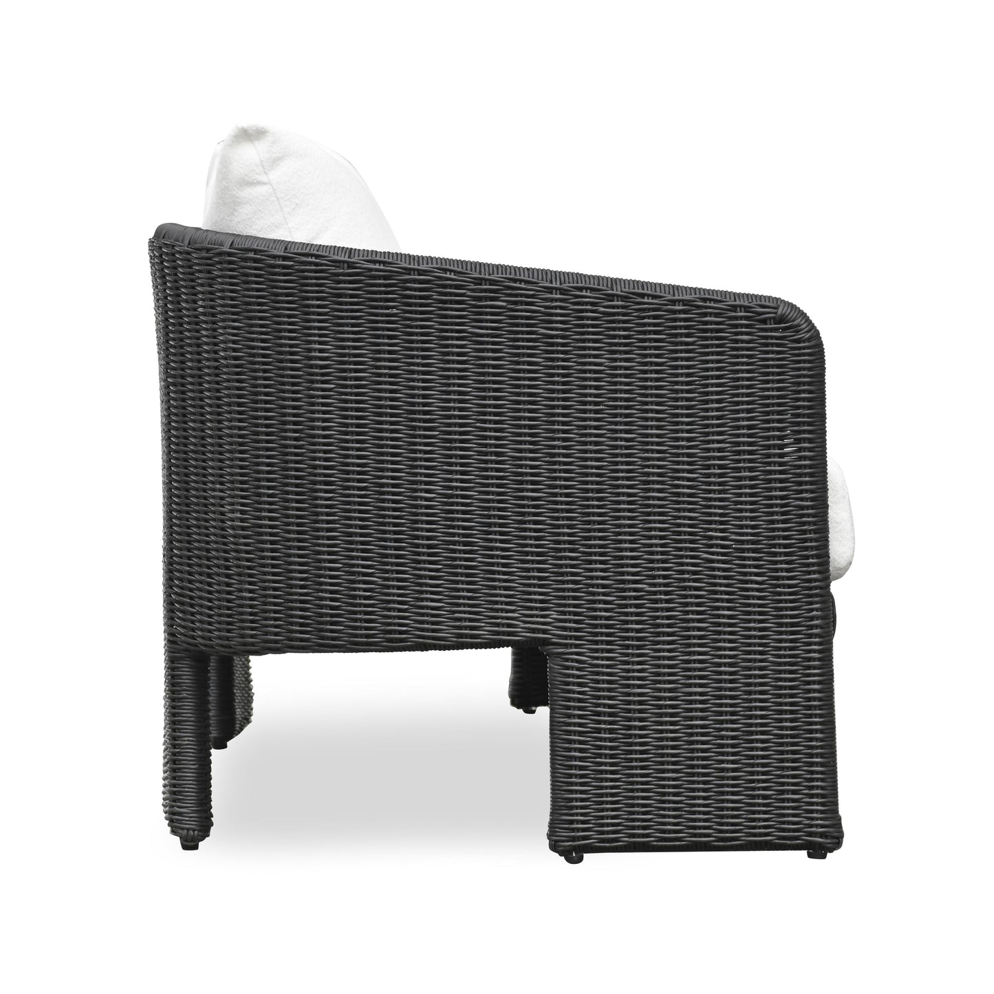 Alexa 80" Rattan Performance Fabric Outdoor Sofa Black by Tov Furniture