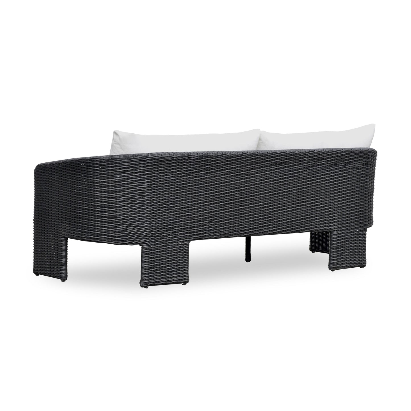 Alexa 80" Rattan Performance Fabric Outdoor Sofa Black by Tov Furniture