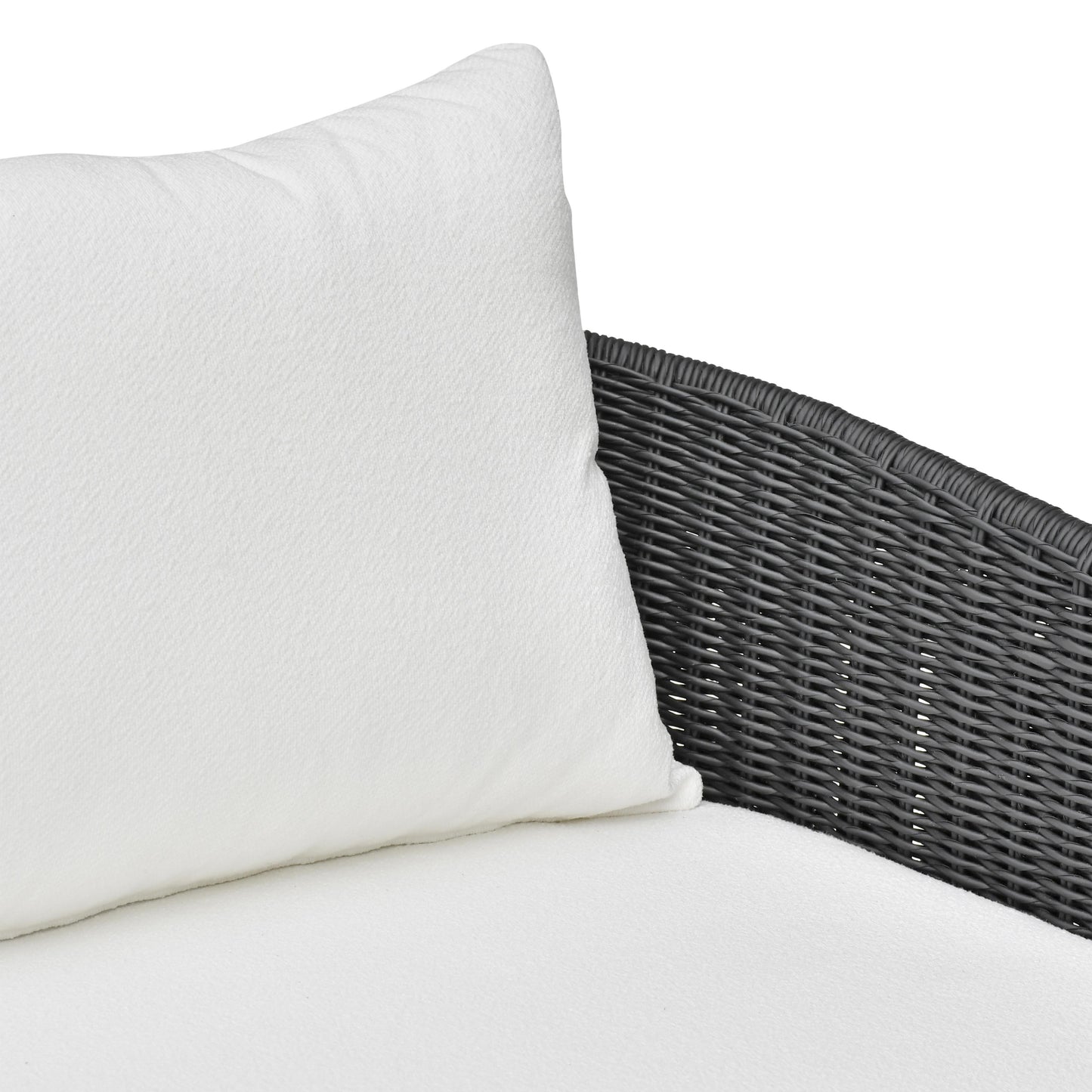 Alexa 80" Rattan Performance Fabric Outdoor Sofa Black by Tov Furniture