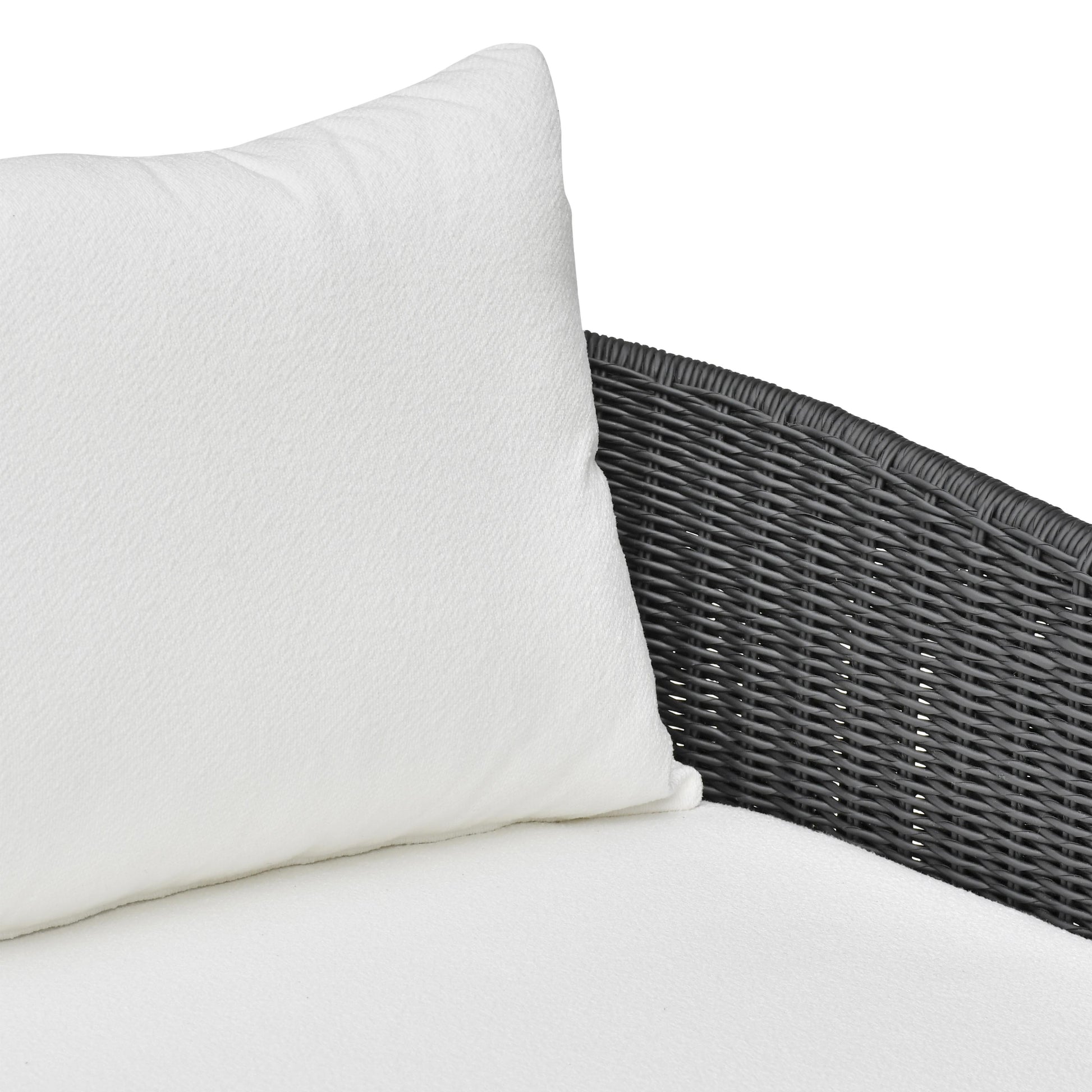 Alexa 80" Rattan Performance Fabric Outdoor Sofa Black by Tov Furniture