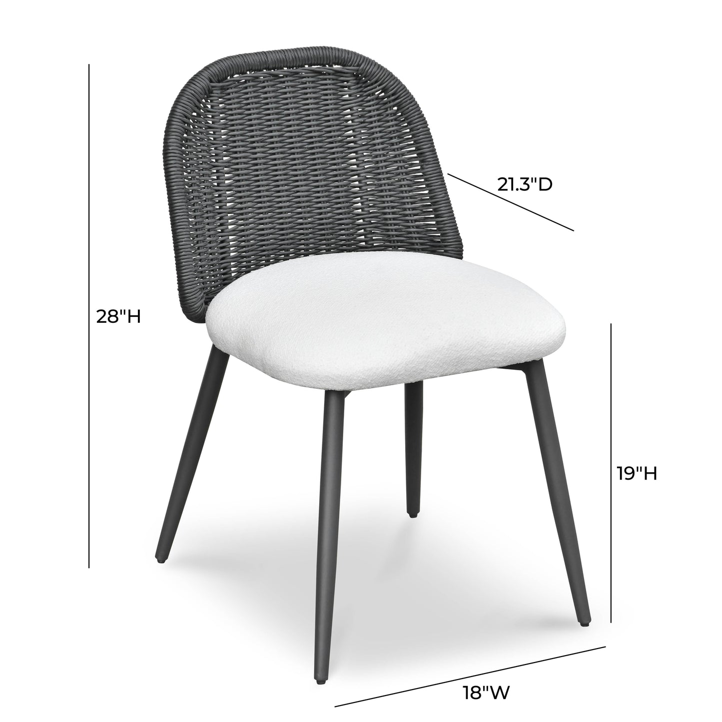 Alexa Rattan Performance Fabric Dining Chair Black by Tov Furniture