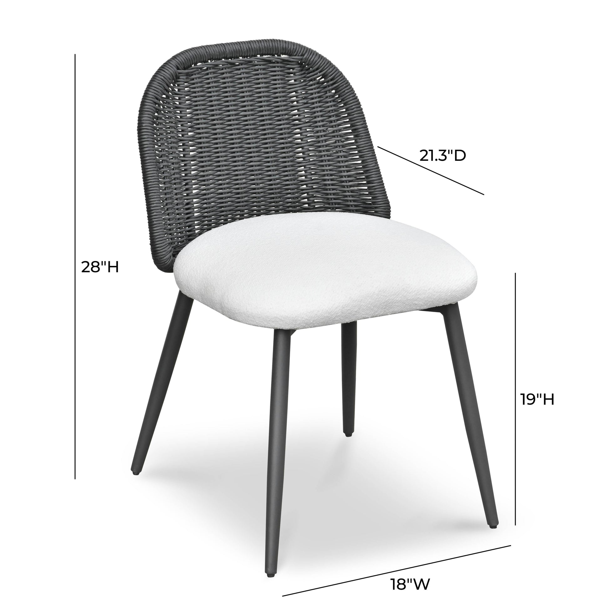Alexa Rattan Performance Fabric Dining Chair Black by Tov Furniture