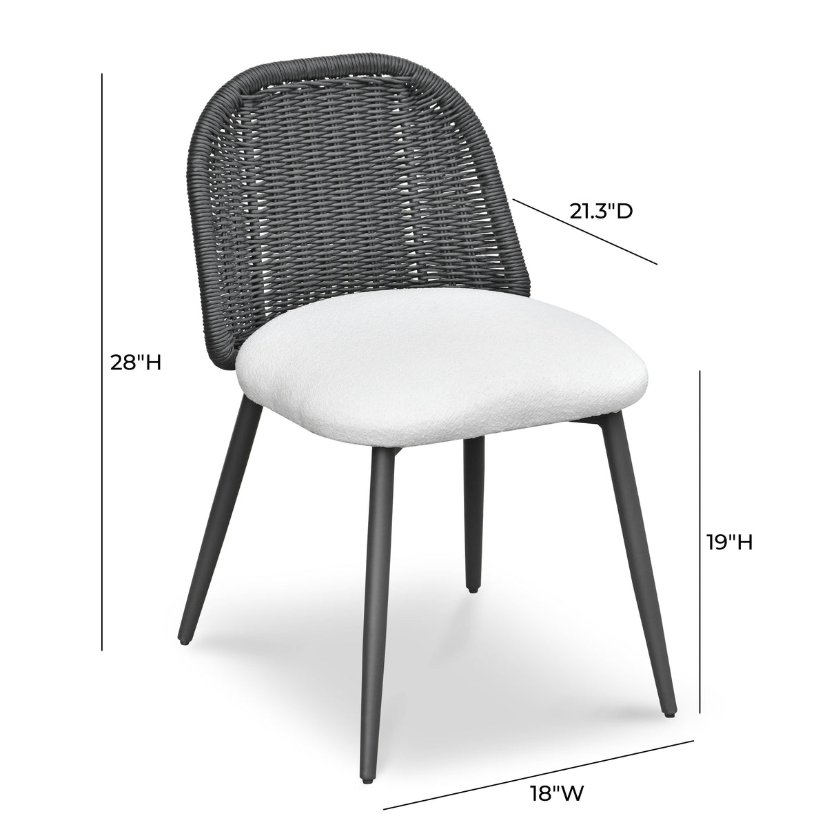 Alexa Black Rattan Performance Fabric Dining Chair by TOV Furniture – photo 7 of 8