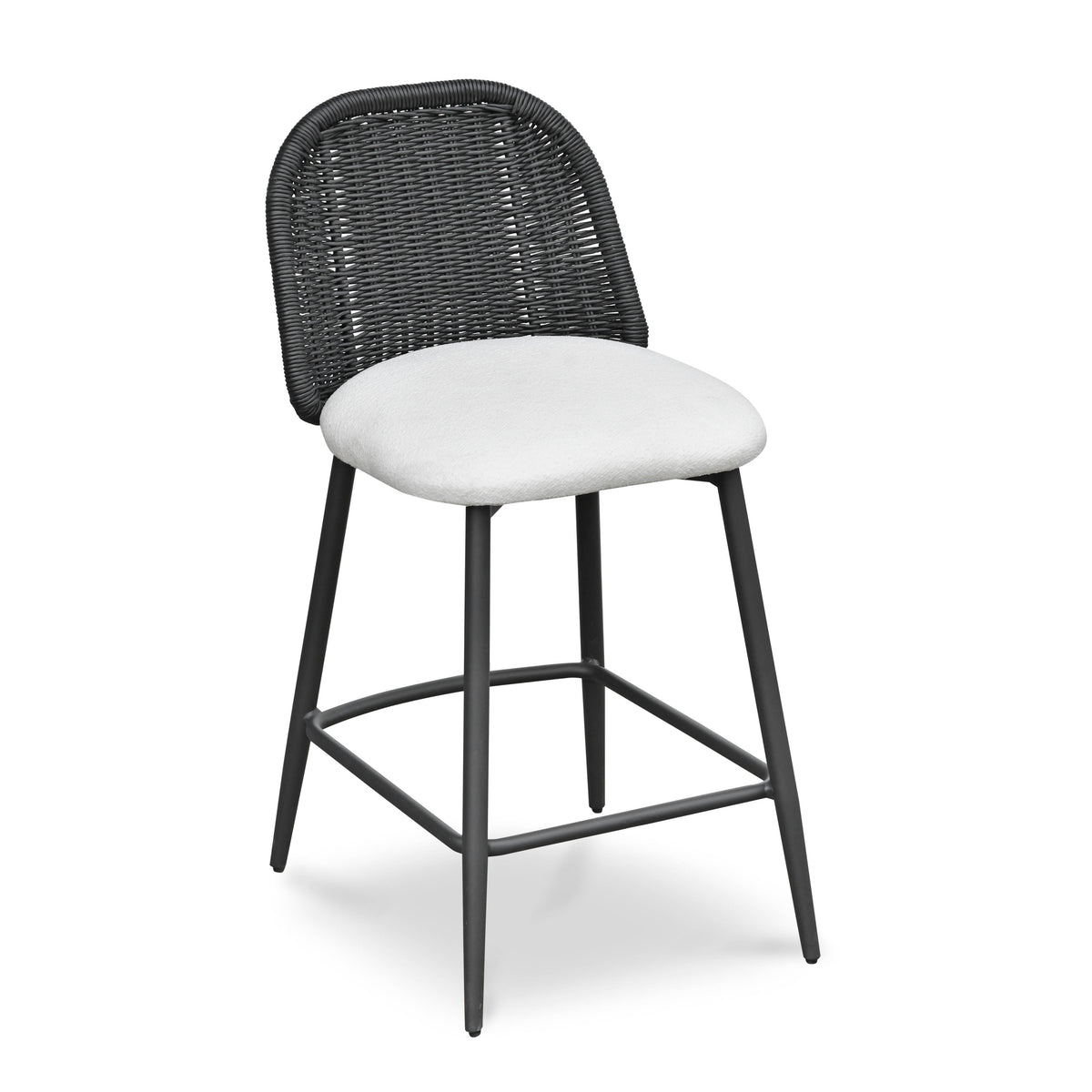 Alexa Black Rattan Performance Fabric Counter Stool by TOV Furniture – photo 1 of 7