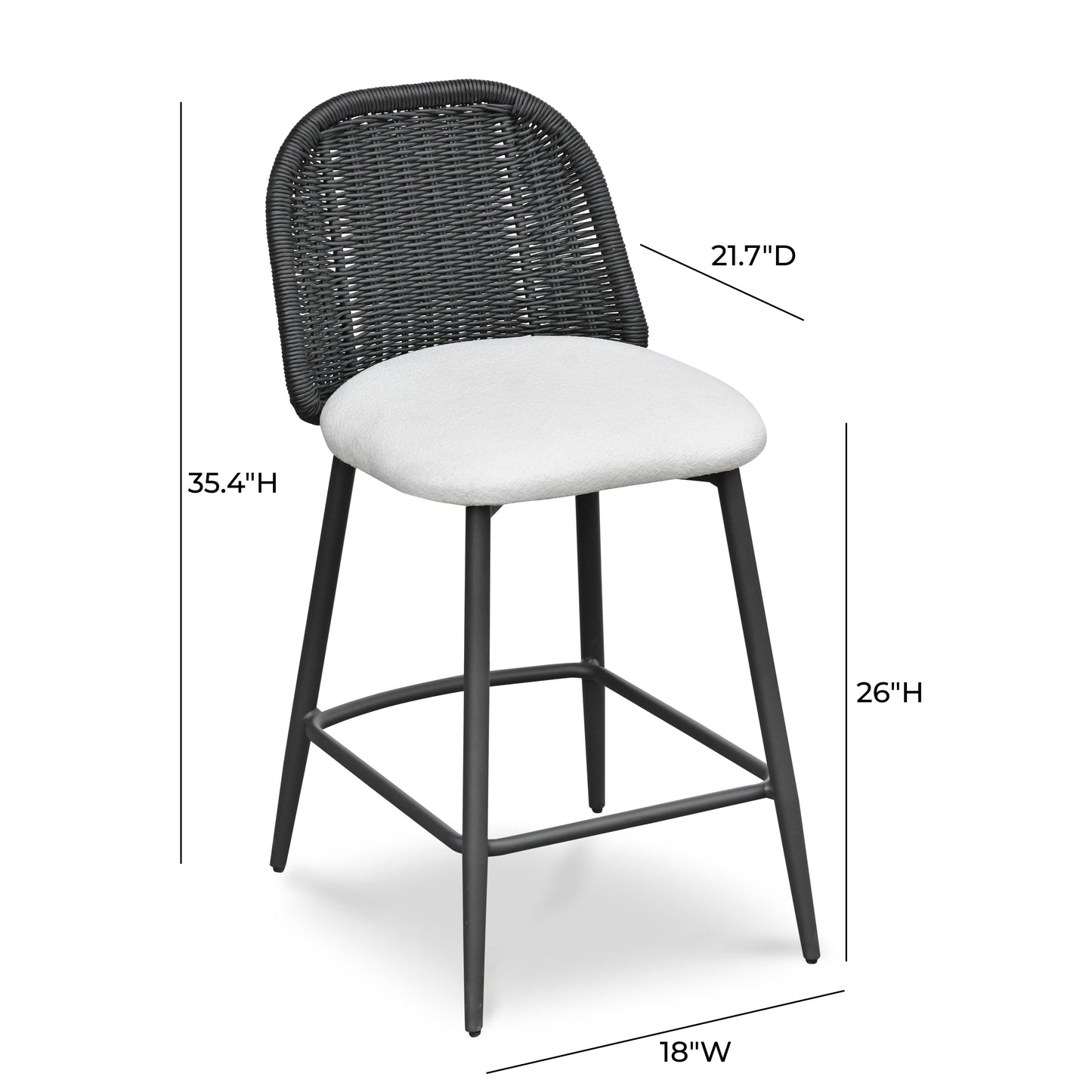 Alexa Performance Fabric Outdoor Stool by TOV O68960
