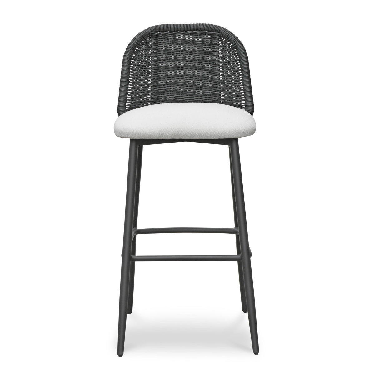 Alexa Black Rattan Performance Fabric Barstool by TOV Furniture – photo 3 of 7