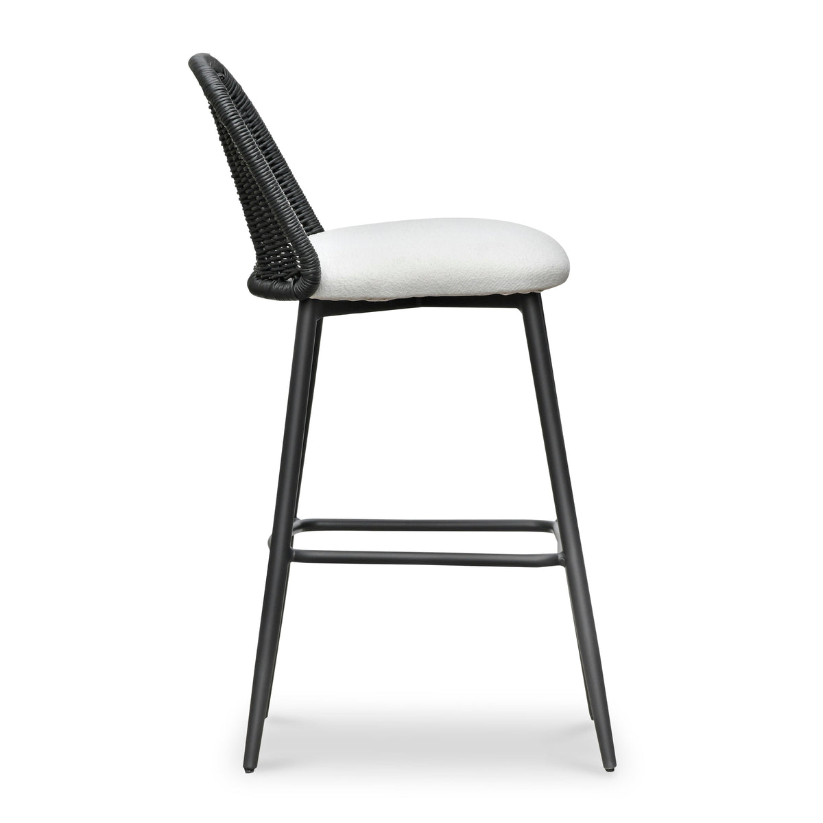 Alexa Black Rattan Performance Fabric Barstool by TOV Furniture – photo 4 of 7