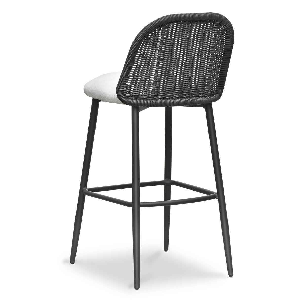 Alexa Black Rattan Performance Fabric Barstool by TOV Furniture – photo 5 of 7