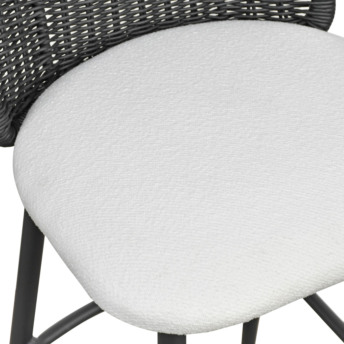 Alexa Black Rattan Performance Fabric Barstool by TOV Furniture – photo 6 of 7