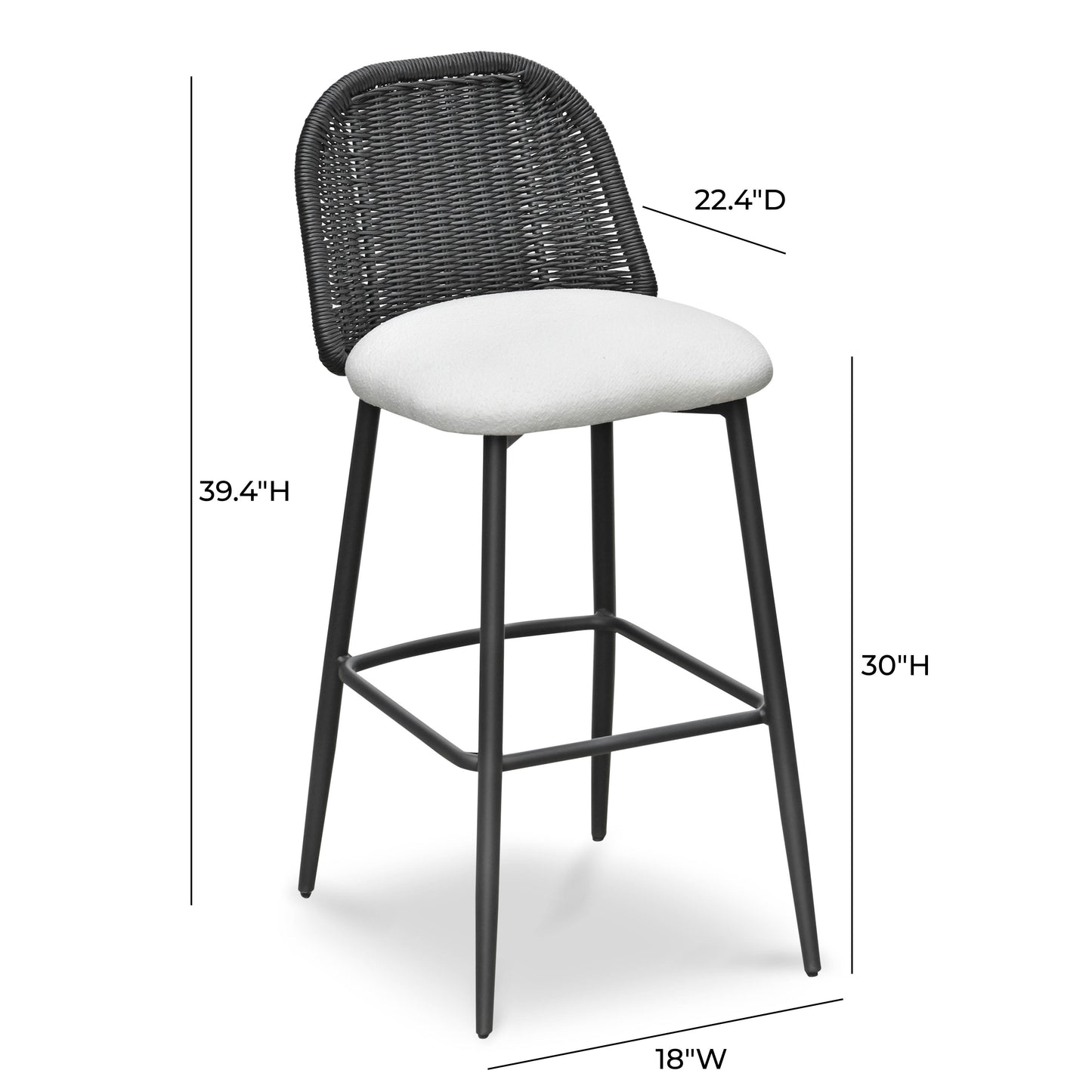 Alexa Performance Fabric Outdoor Stool by TOV O69285