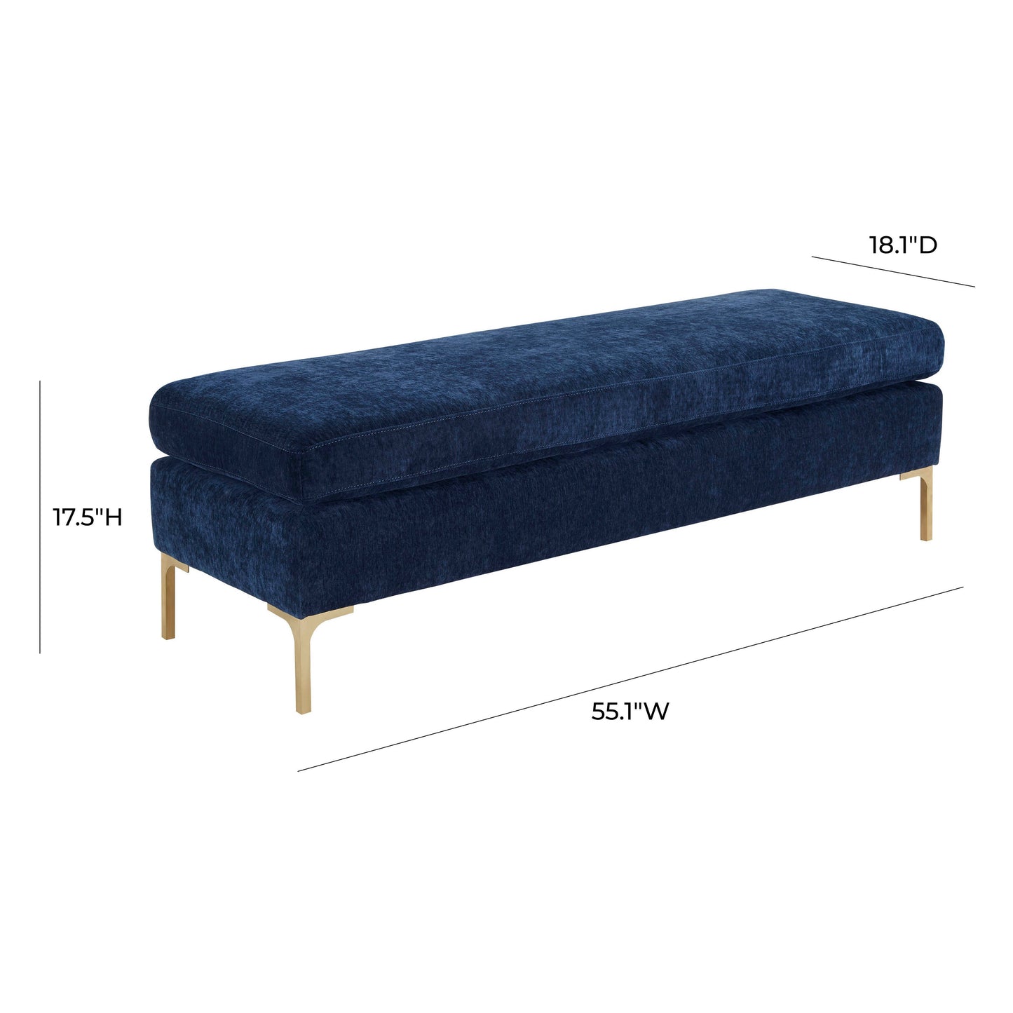 Delilah 55 Velvet Bench by TOV O6269