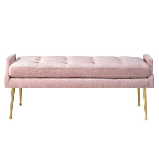 Eileen Velvet Bench Pink by Tov Furniture
