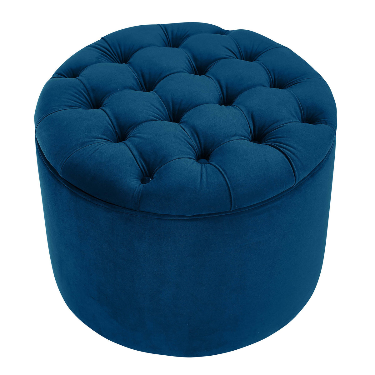 Queen Navy Performance Velvet Storage Ottoman by TOV Furniture – photo 4 of 5