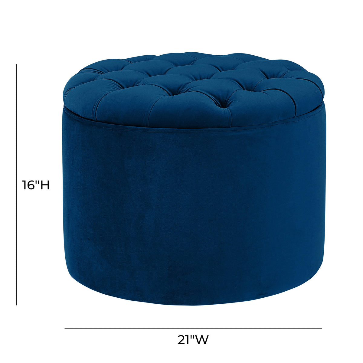 Queen Navy Performance Velvet Storage Ottoman by TOV Furniture – photo 5 of 5