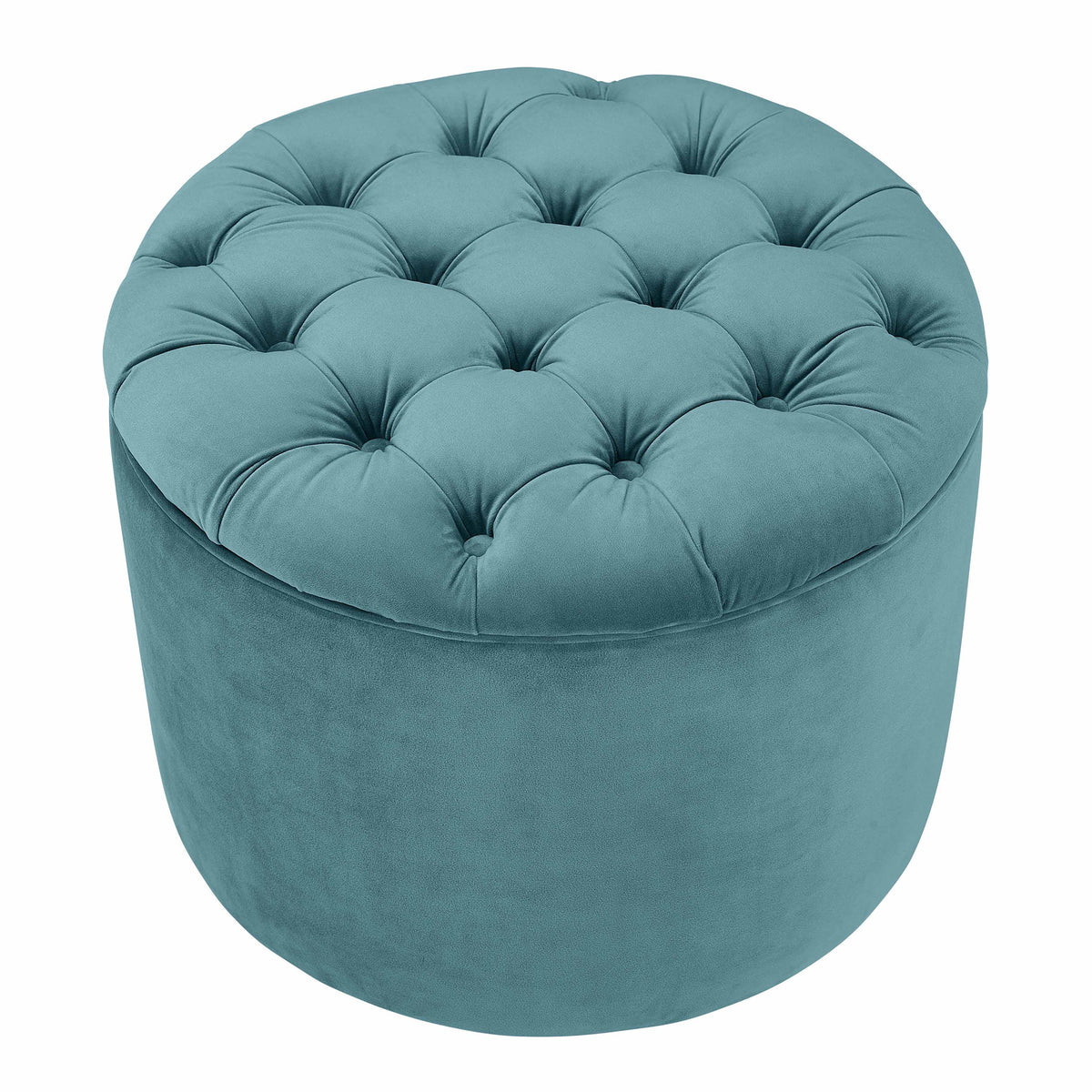 Queen Sea Blue Performance Velvet Storage Ottoman by TOV Furniture – photo 4 of 5