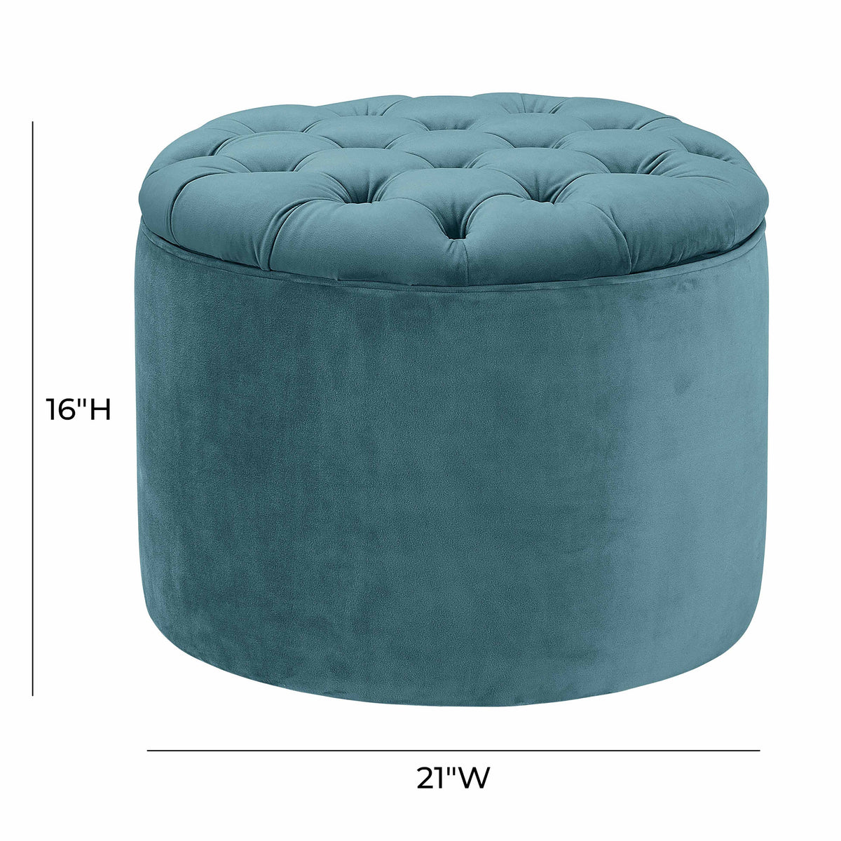 Queen Sea Blue Performance Velvet Storage Ottoman by TOV Furniture – photo 5 of 5