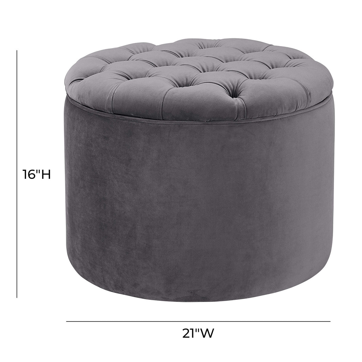 Queen Grey Performance Velvet Storage Ottoman by TOV Furniture – photo 5 of 5