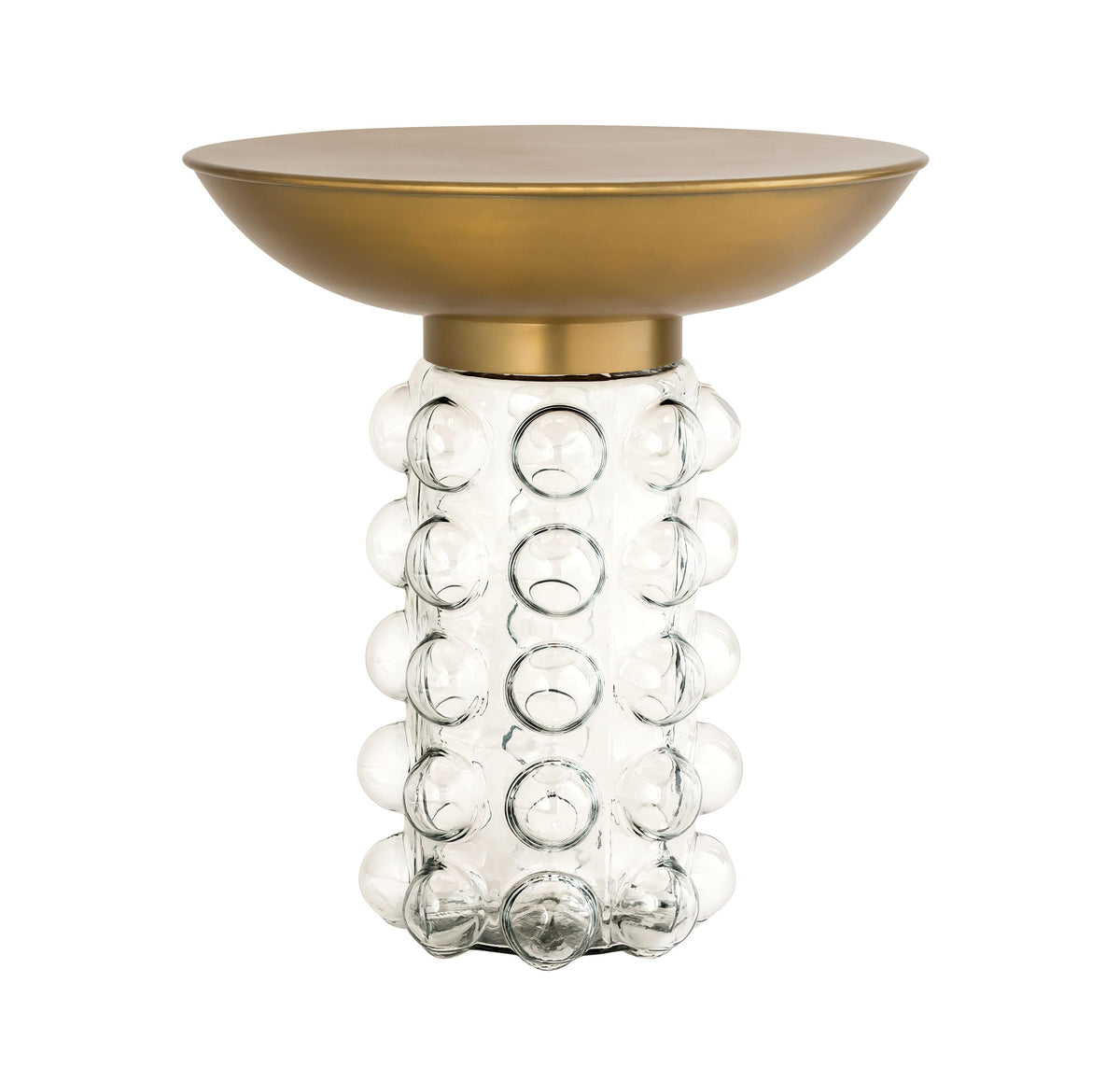 Bubble Glass and Brass Side Table by TOV Furniture – photo 1 of 8