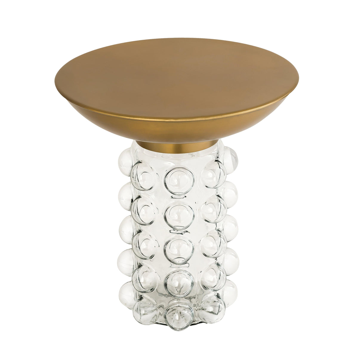 Bubble Glass and Brass Side Table by TOV Furniture – photo 4 of 8
