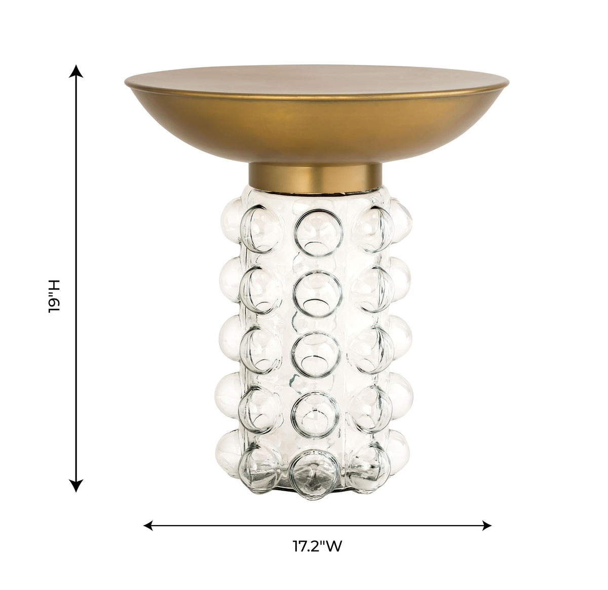 Bubble Glass and Brass Side Table by TOV Furniture – photo 7 of 8