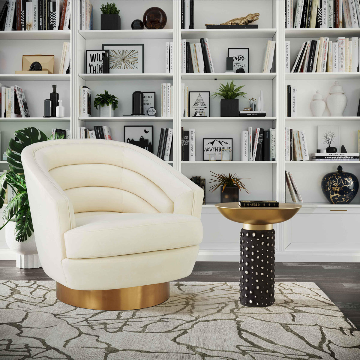 Blaze Glass and Brass Side Table by TOV Furniture – photo 2 of 8