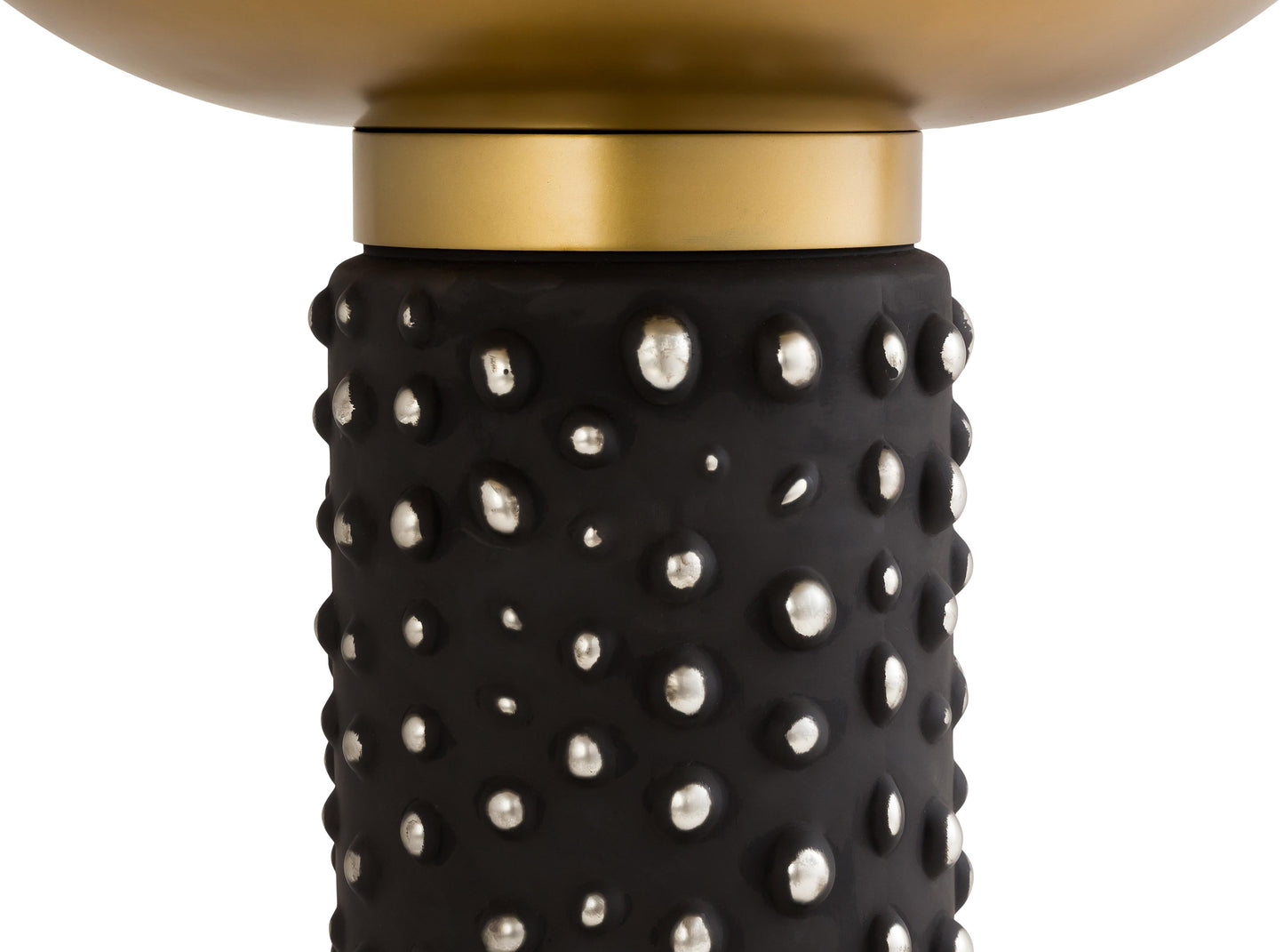 Blaze Glass and Brass Side Table Antique Brass, Black by Tov Furniture