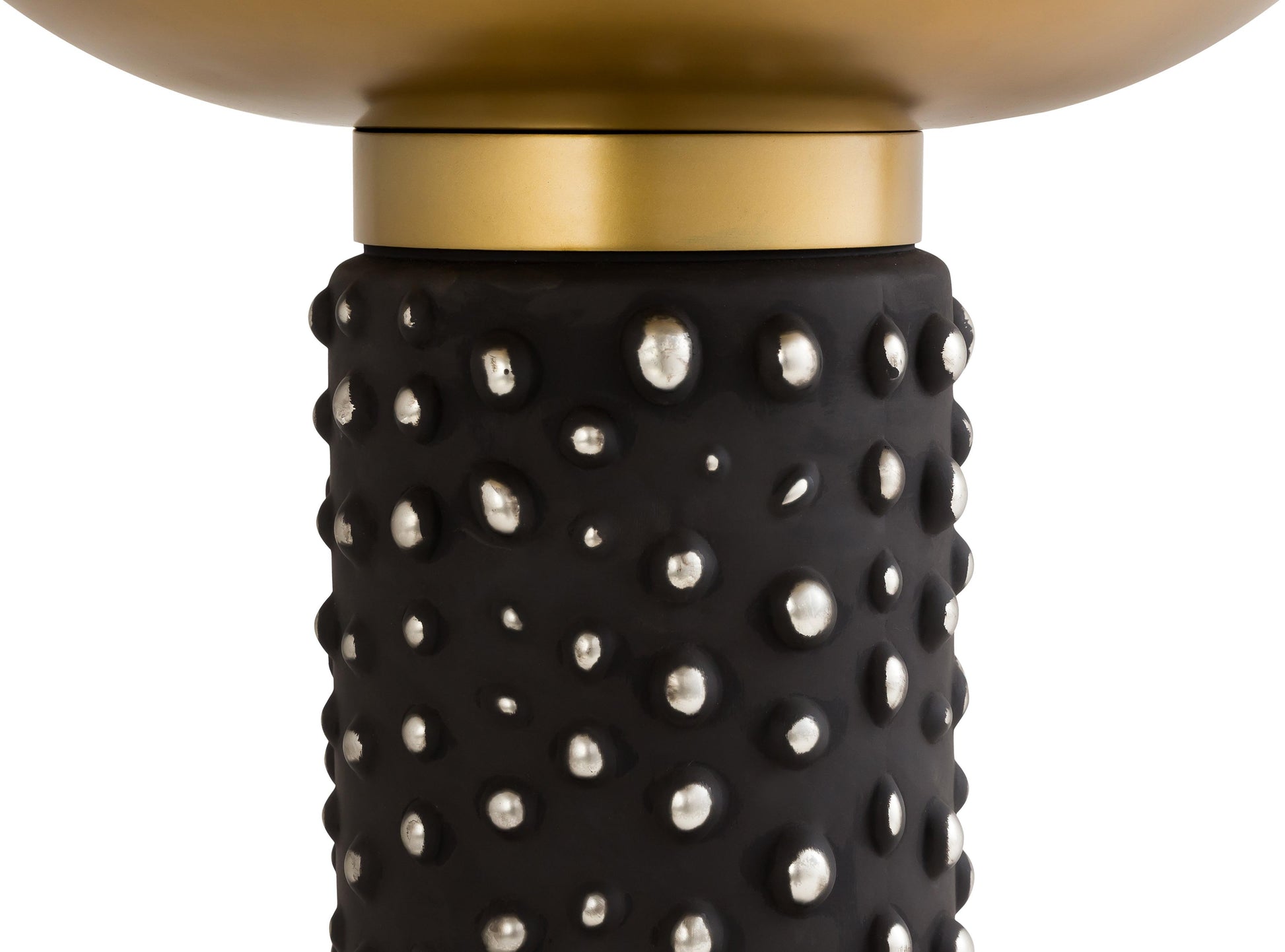Blaze Glass and Brass Side Table Antique Brass, Black by Tov Furniture