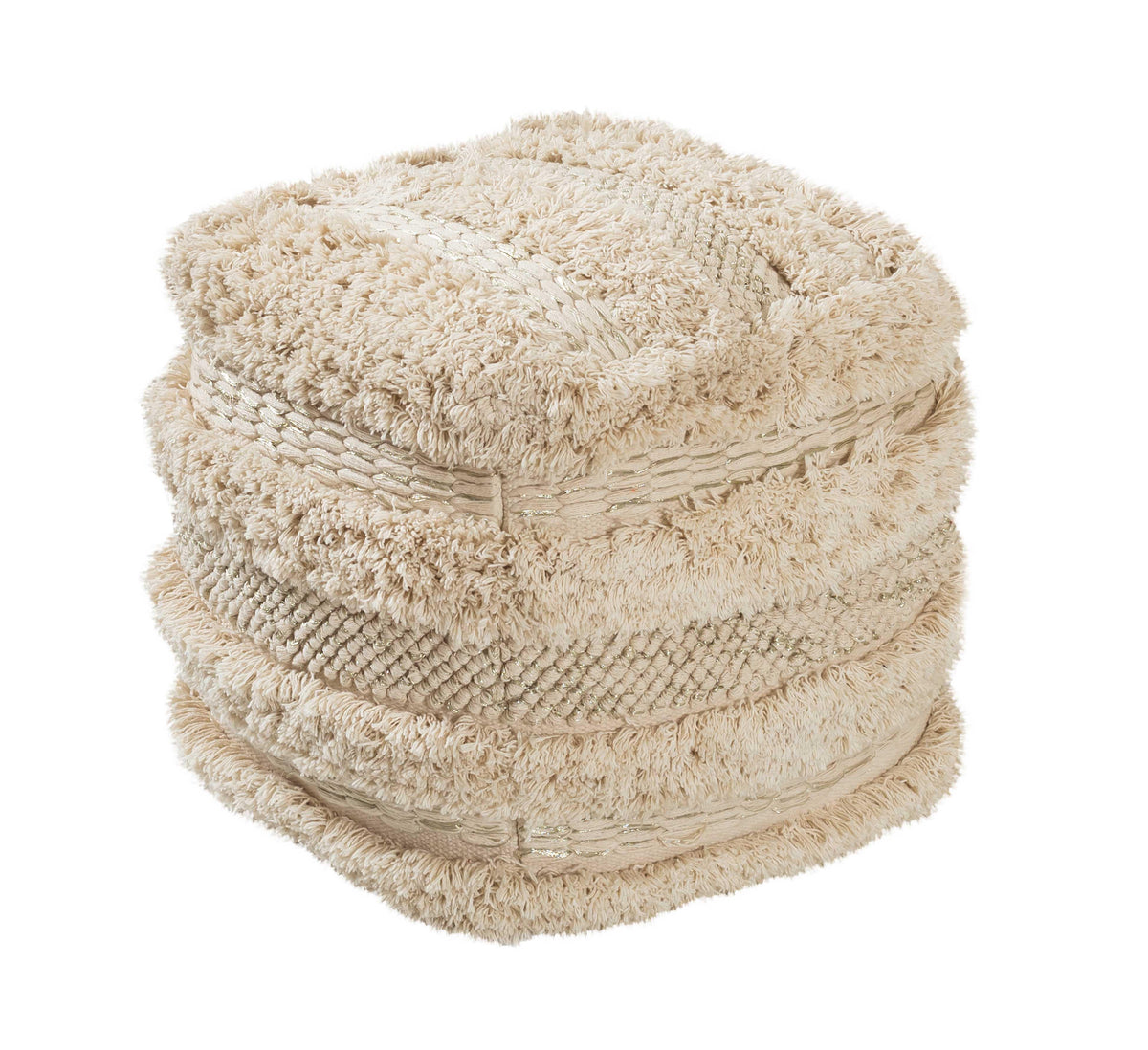 Yorba Beige Cotton Pouf by TOV Furniture – photo 1 of 5