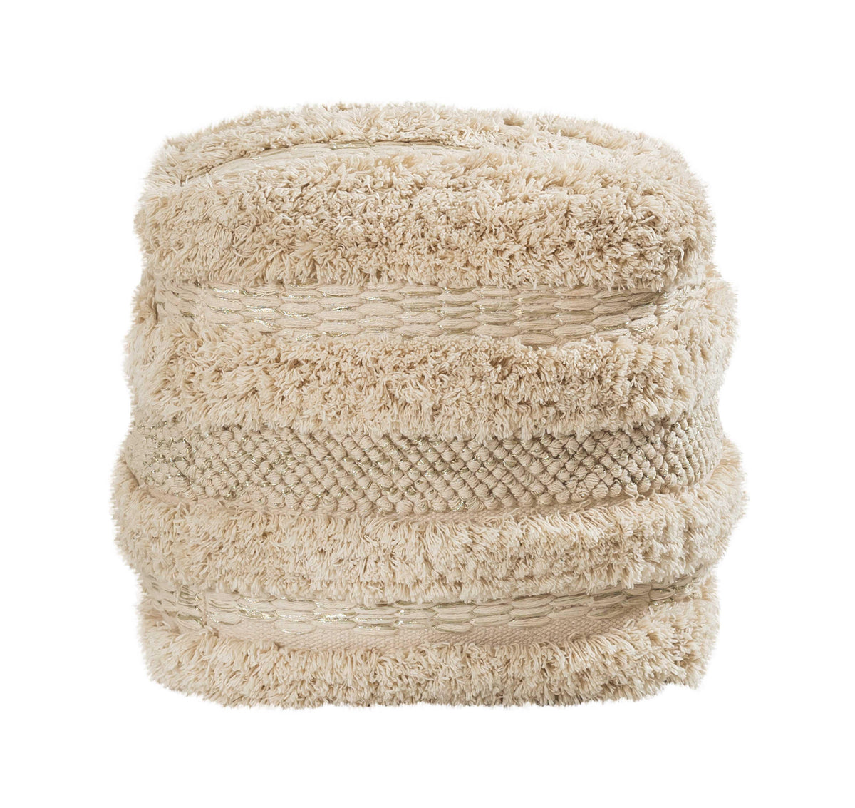 Yorba Beige Cotton Pouf by TOV Furniture – photo 3 of 5