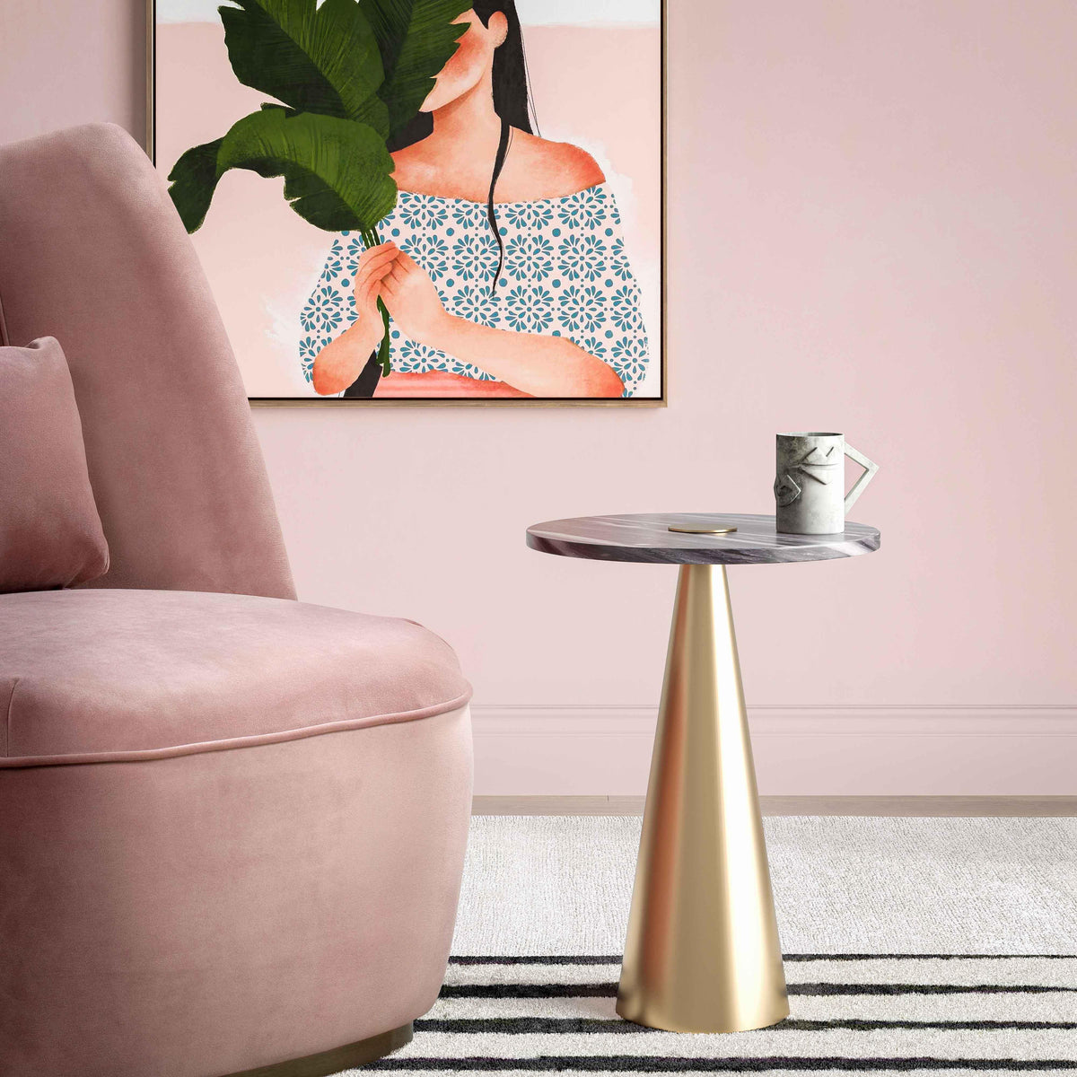 Addyson Marble Side Table by TOV Furniture – photo 2 of 6