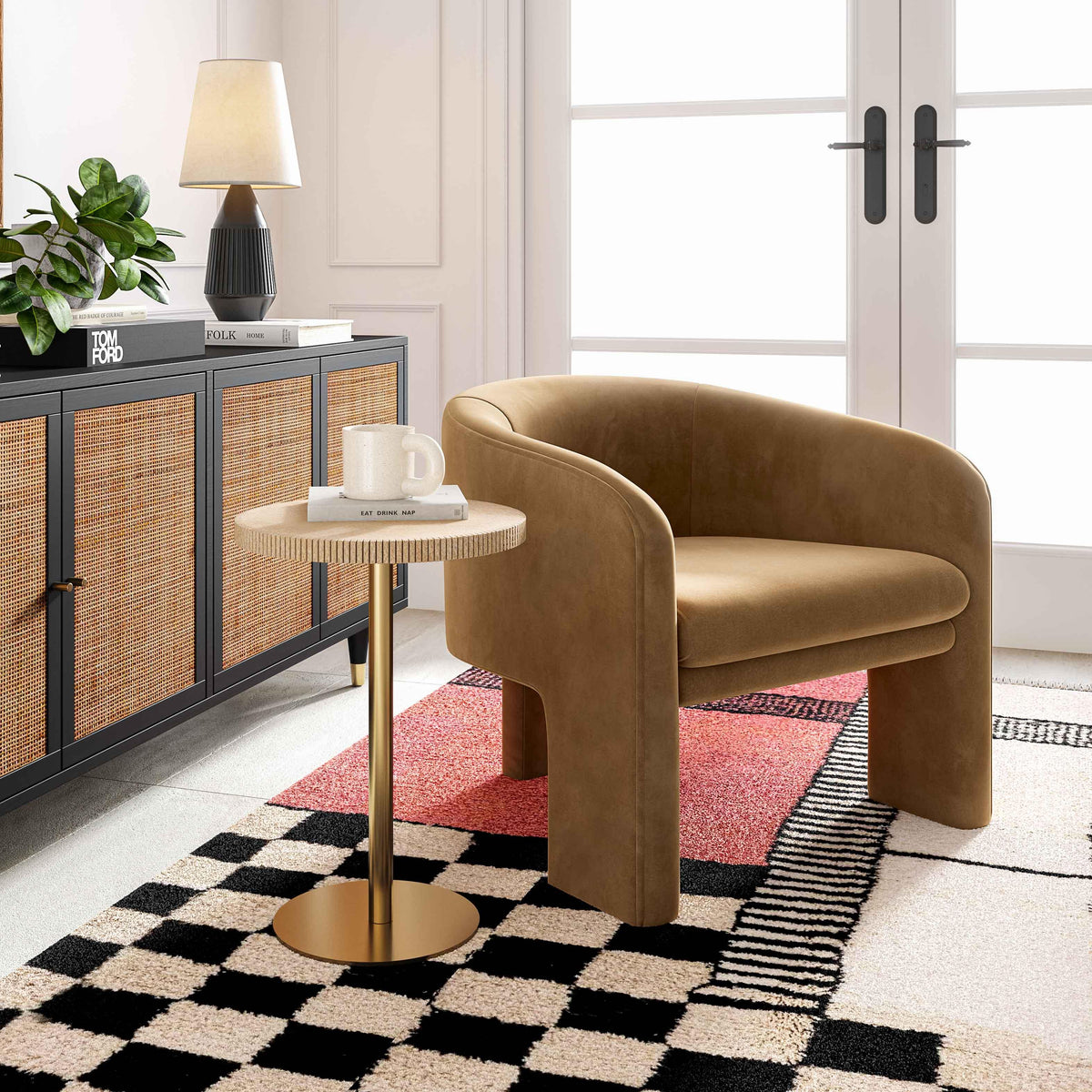 Fiona Gold Stone Side Table by TOV Furniture – photo 2 of 6
