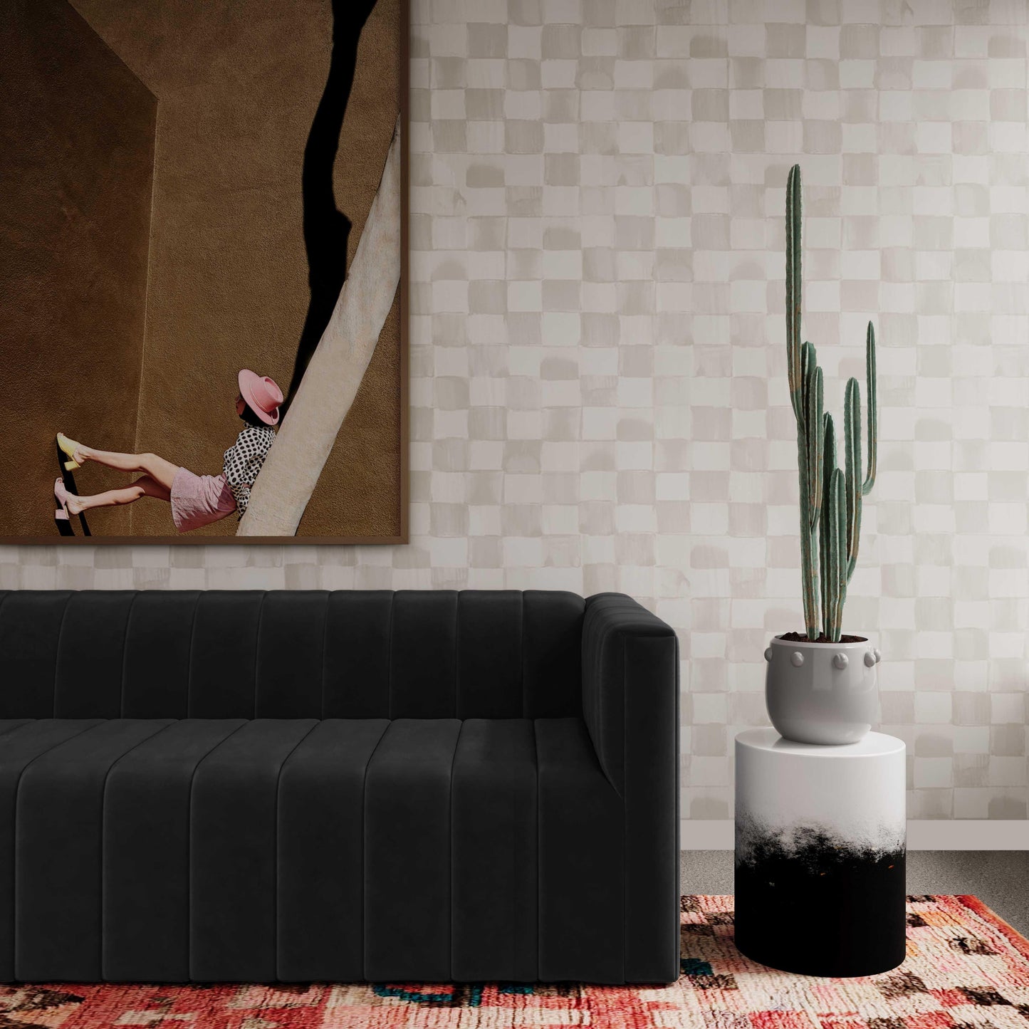 Matra Black and White Side Table Black and White by Tov Furniture