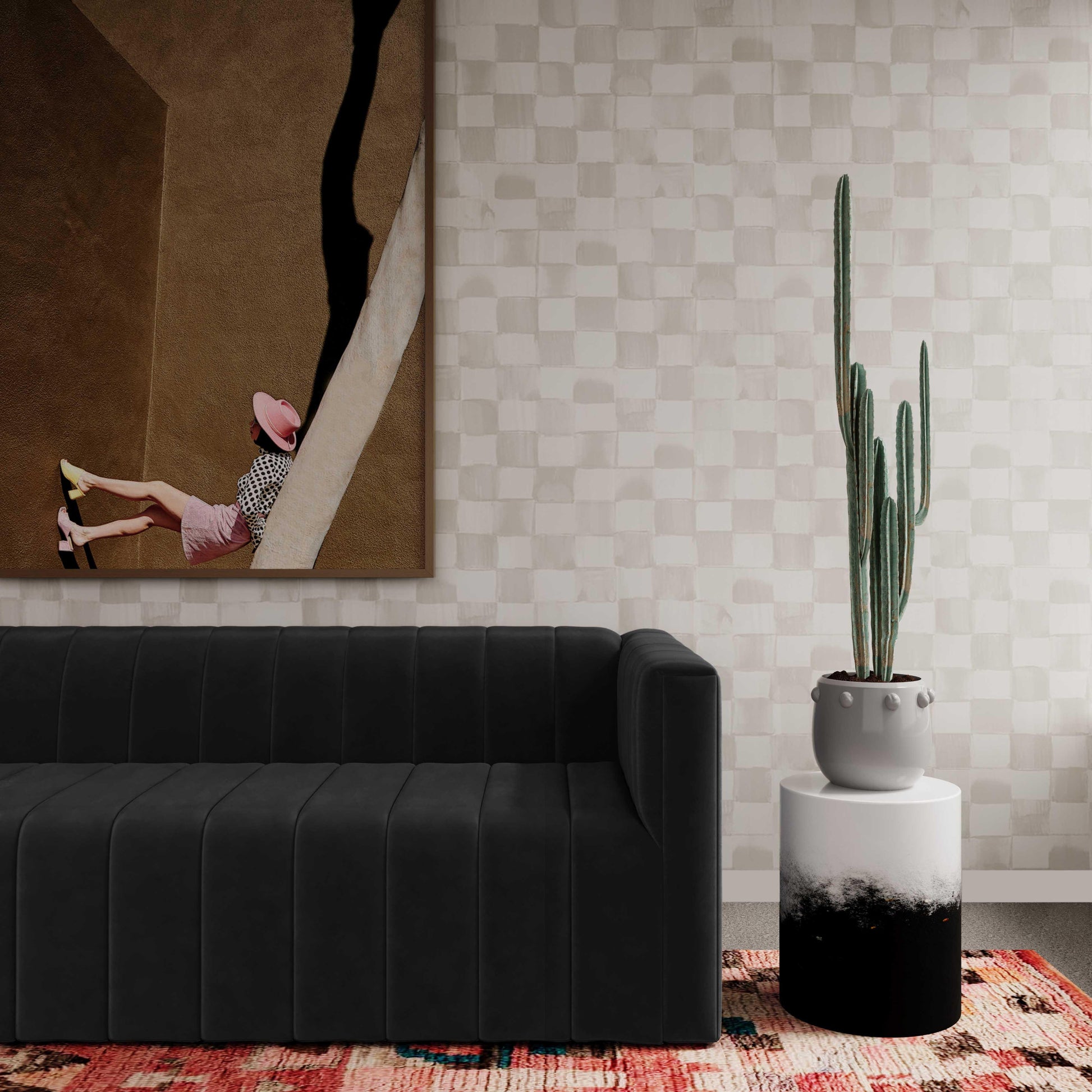 Matra Black and White Side Table Black and White by Tov Furniture