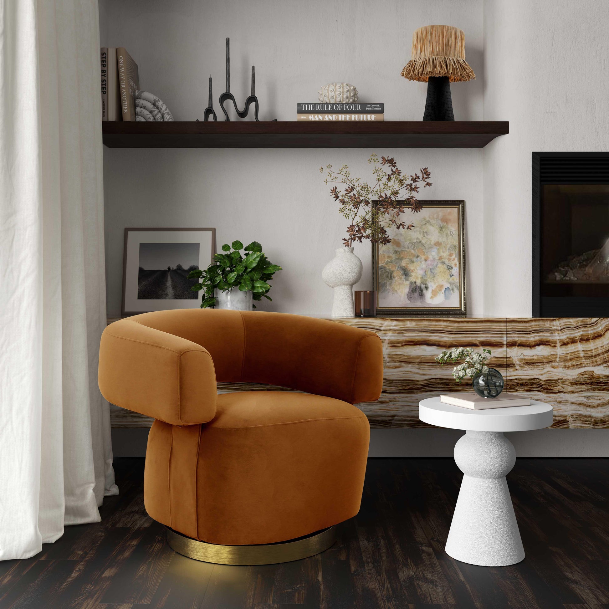 Lupita White Side Table White by Tov Furniture