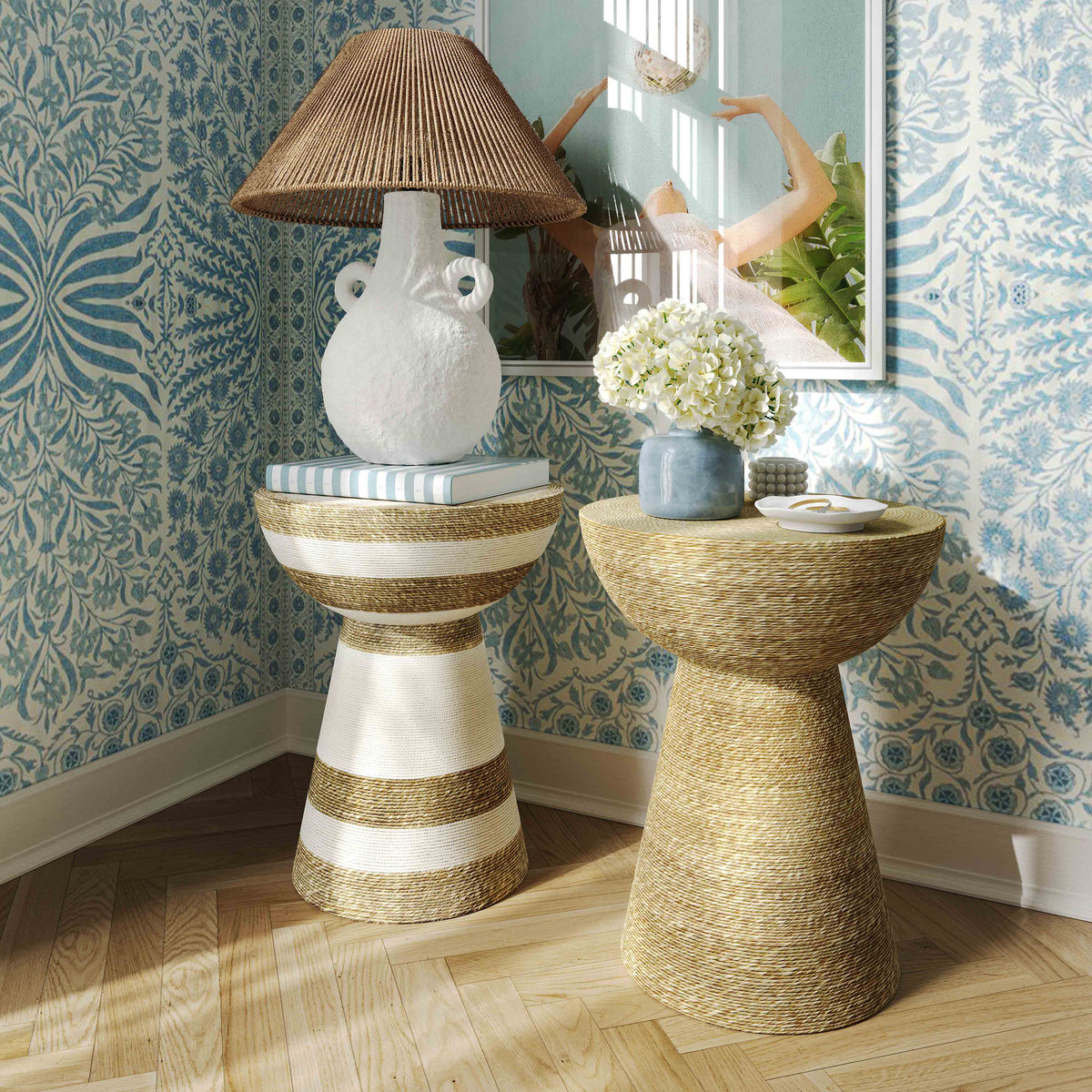 Wren Grass Side Table in Natural/White by TOV Furniture – photo 2 of 7