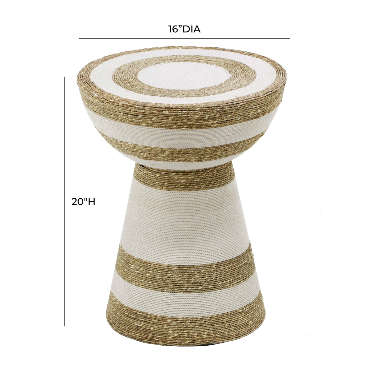 Wren Grass Side Table in Natural/White by TOV Furniture – photo 6 of 7