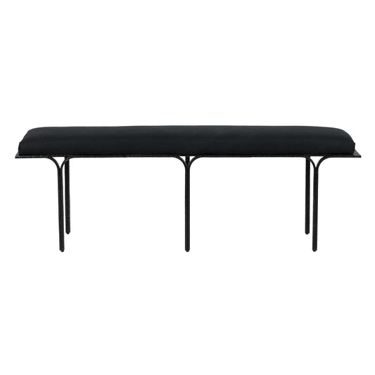 Bryn 59 Black Linen Bench by TOV Oc18495