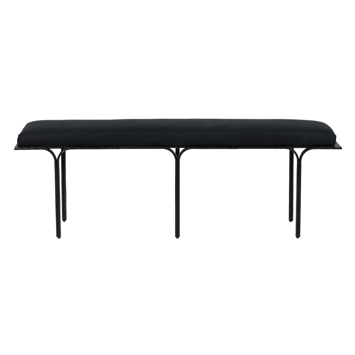 Bryn 59" Black Linen Bench by TOV Furniture – photo 1 of 6