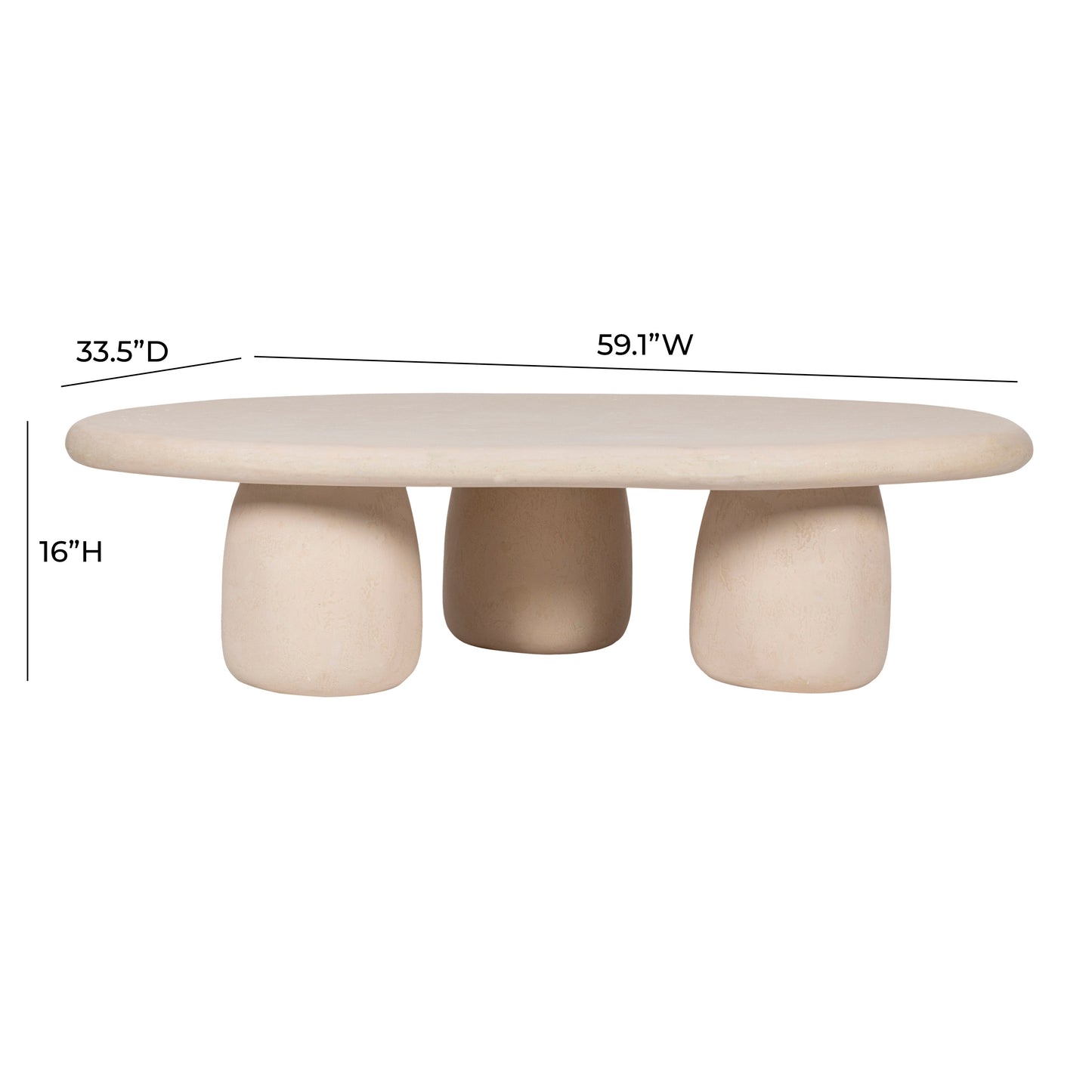 Rahul 59 Cream Coffee Table by TOV Oc18503